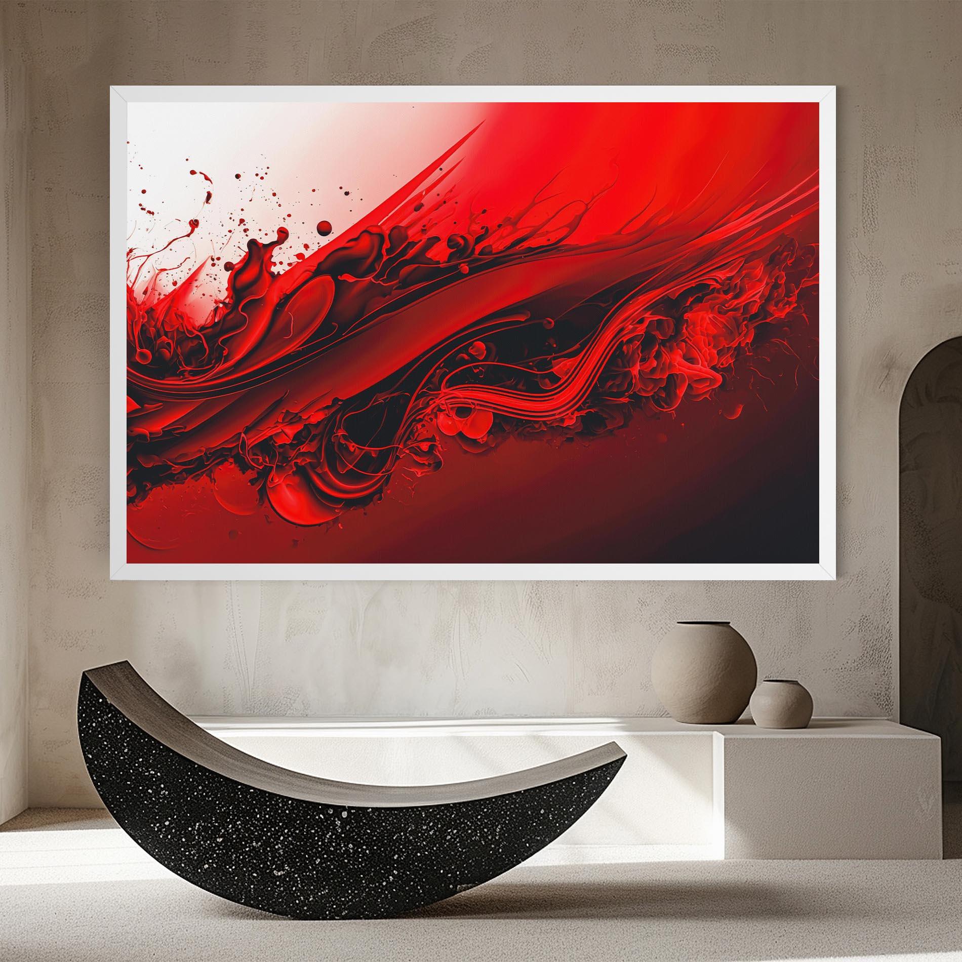 Tablou Canvas Smooth Red Color mockup 8