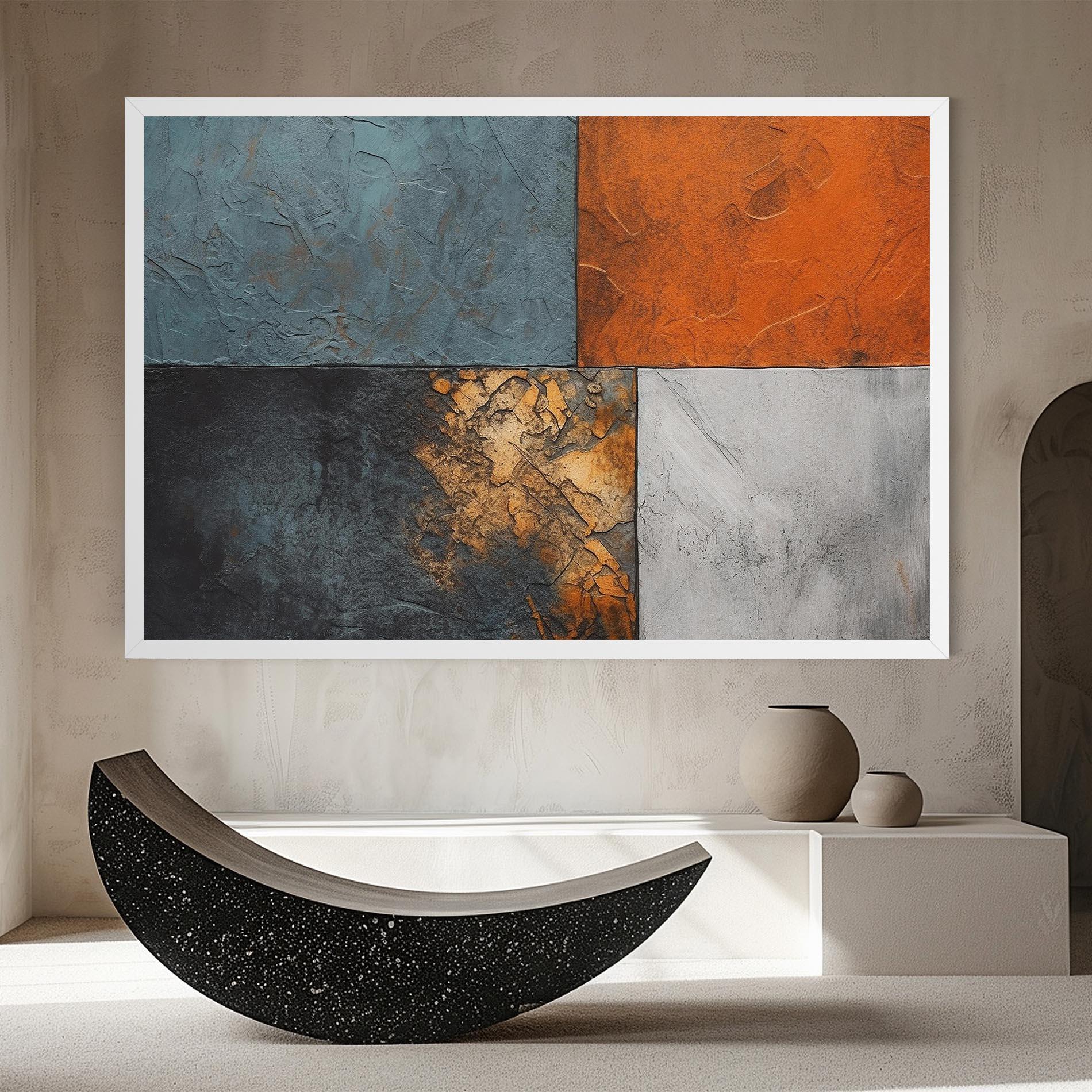 Tablou Canvas White Square With Gold mockup 8