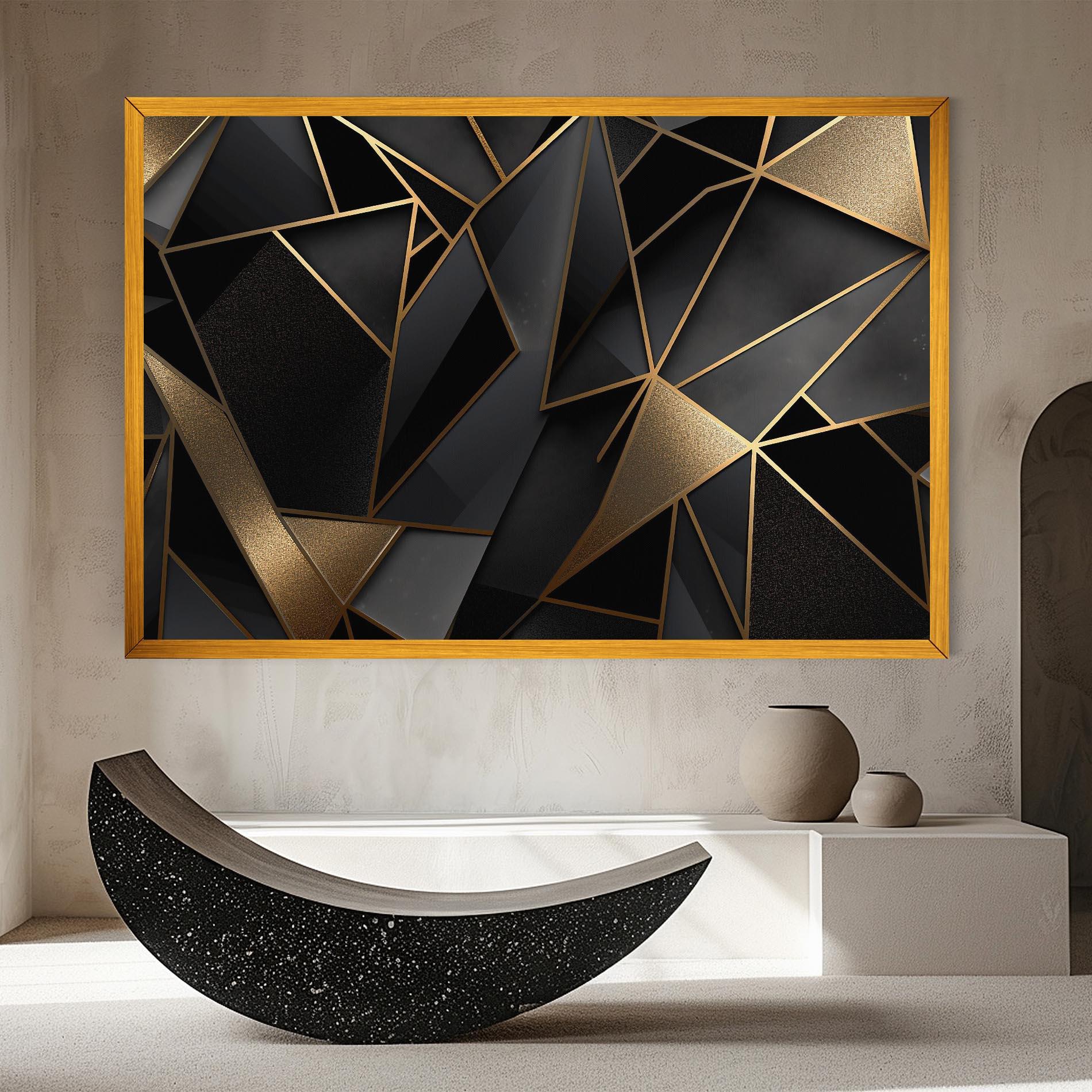 Tablou Canvas Abstract Golden Art mockup 8