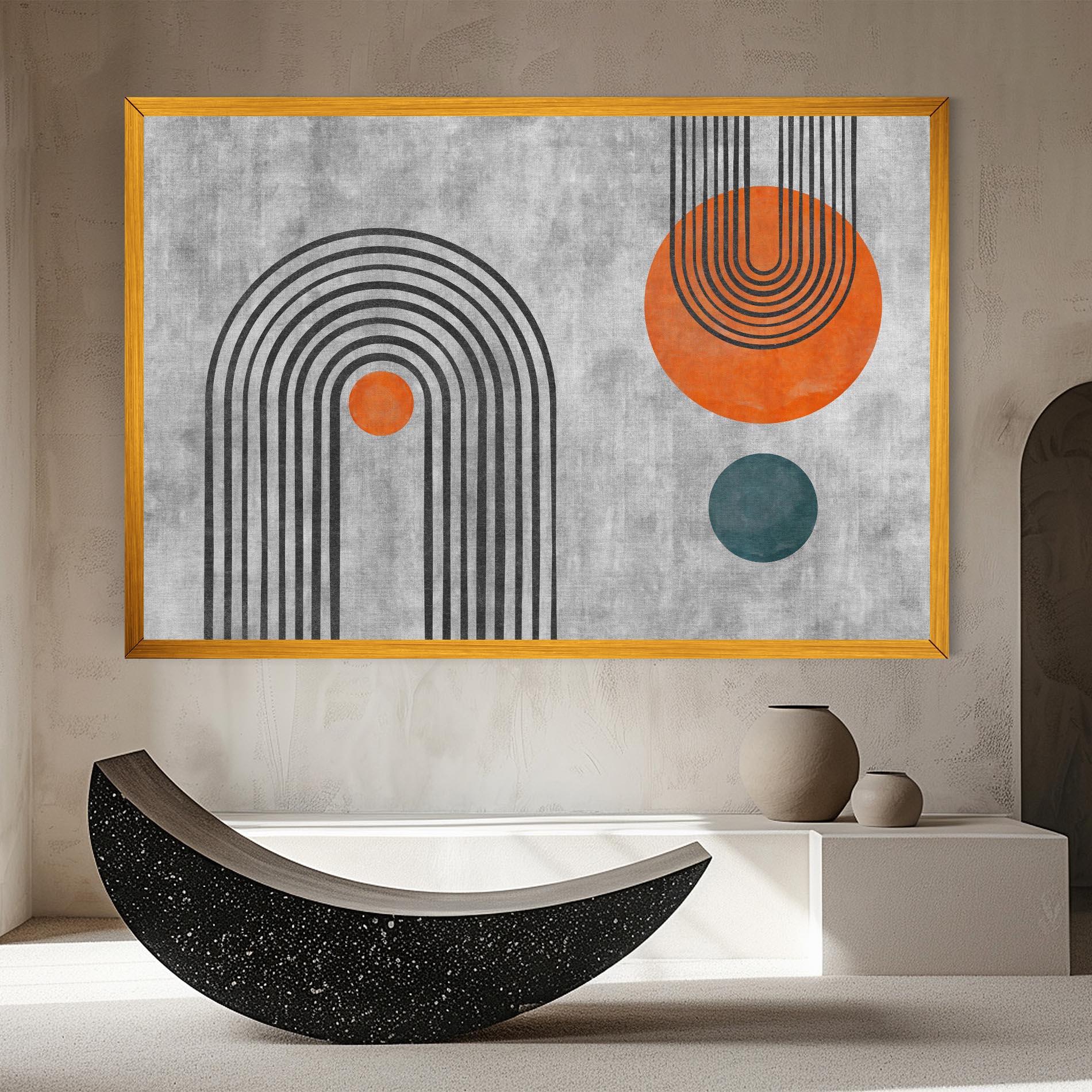 Tablou Canvas Abstract Orange Circles mockup 8