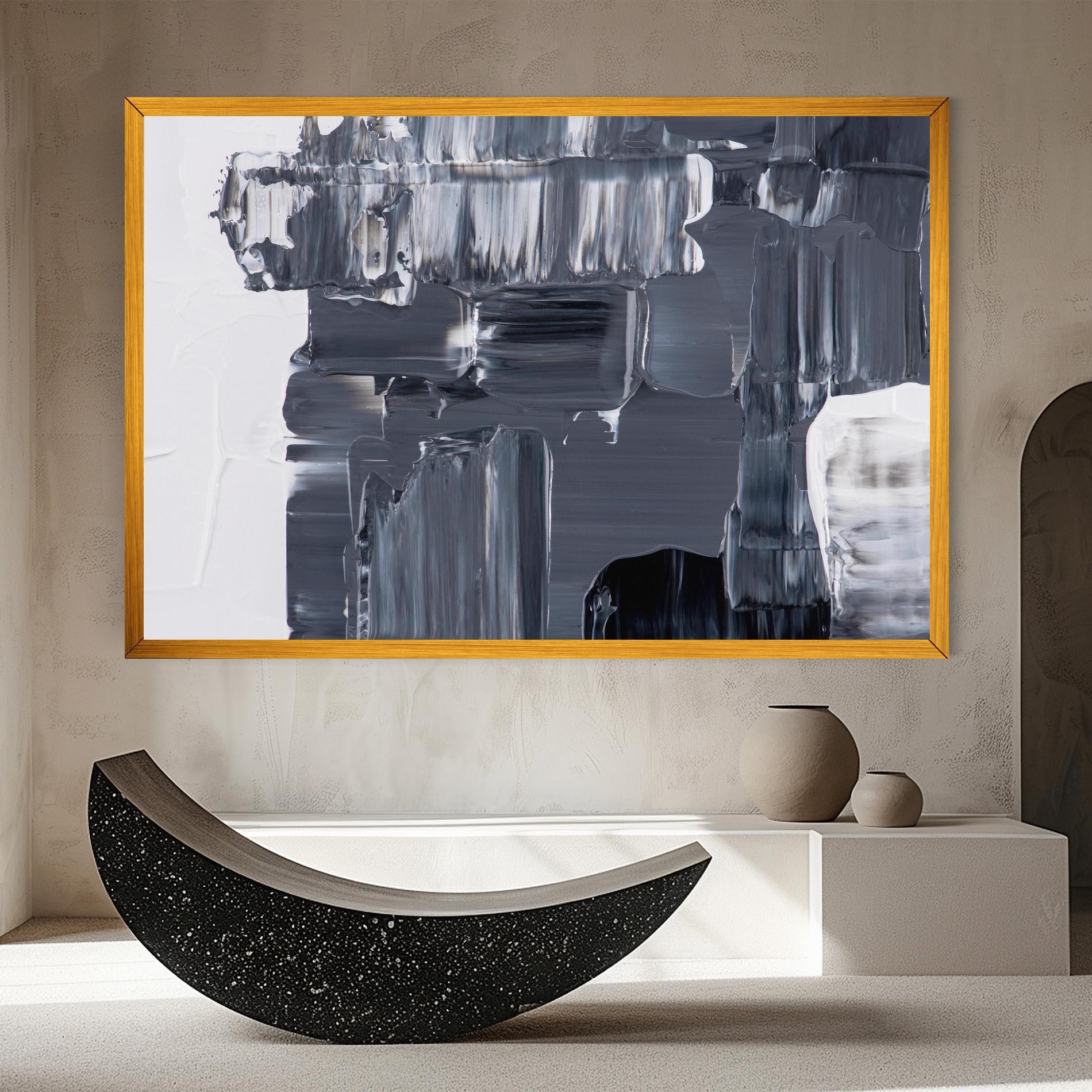 Tablou Canvas Black Acrylic Painting mockup 8