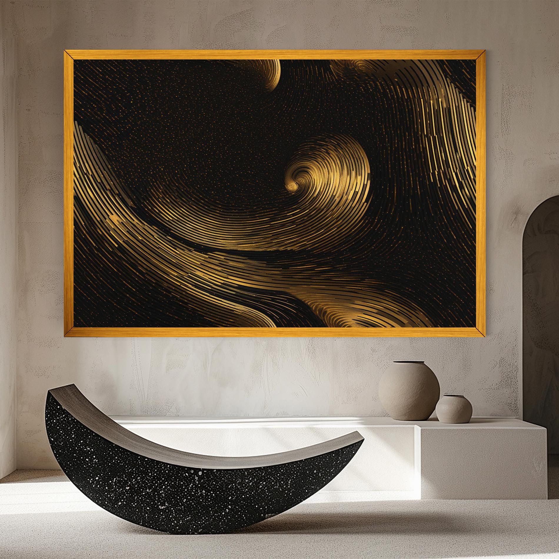 Black Painting With Gold mockup 8