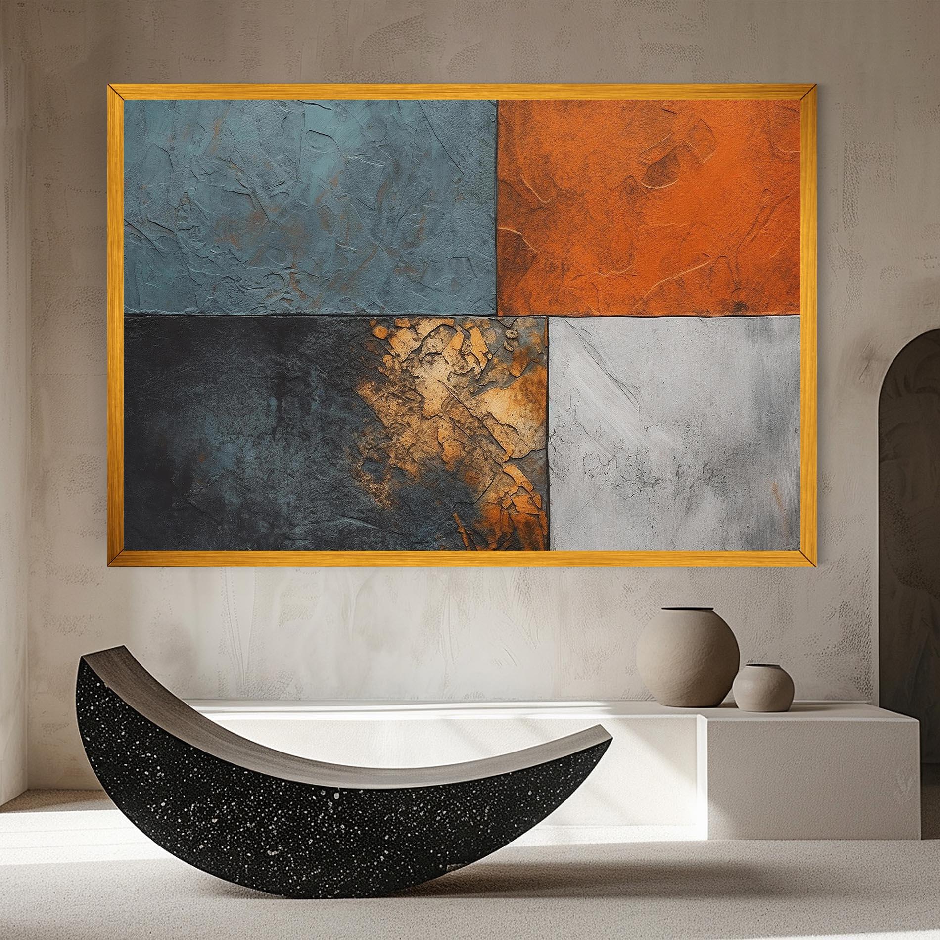 Tablou Canvas White Square With Gold mockup 8