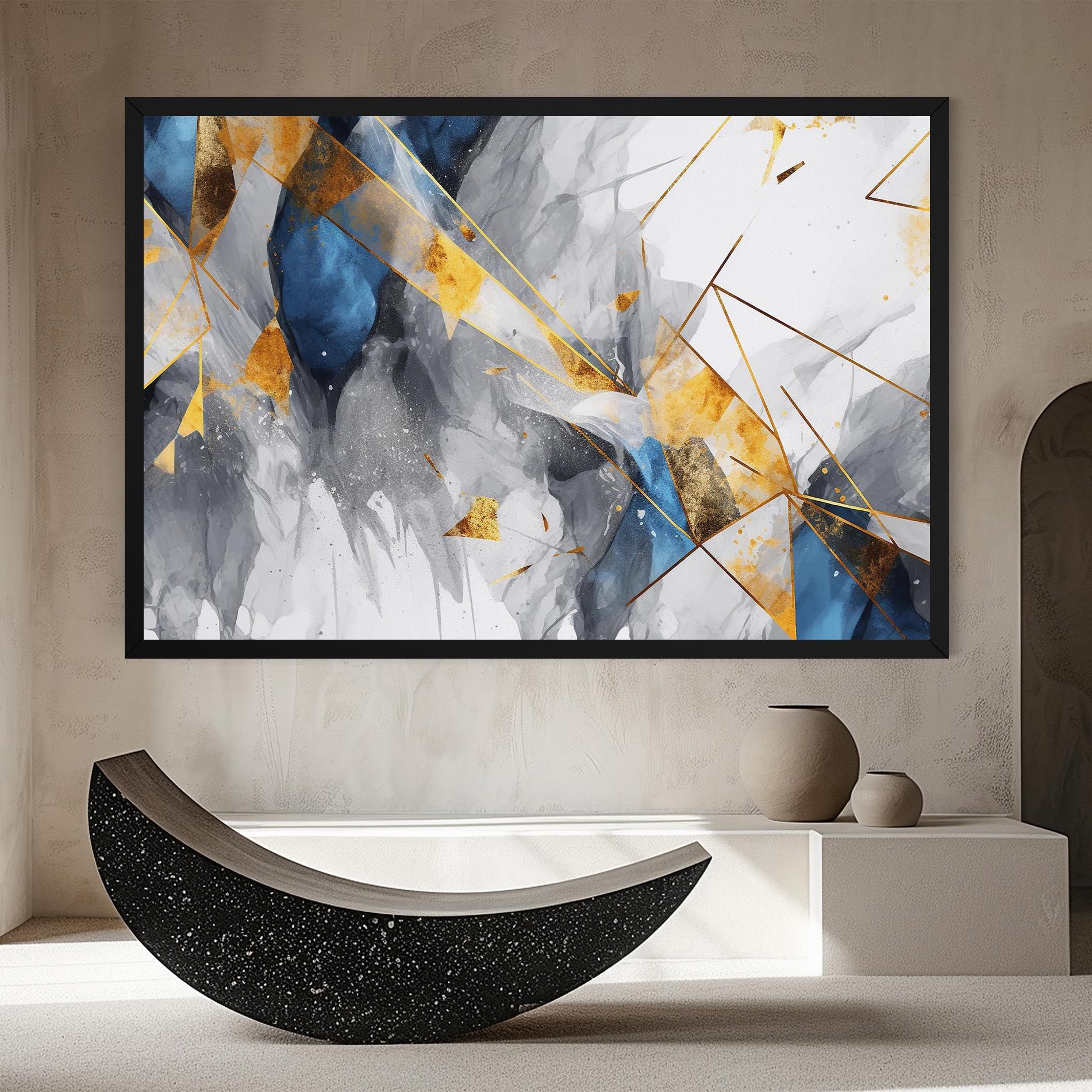 Abstract Gold Blue Pattern mockup 8