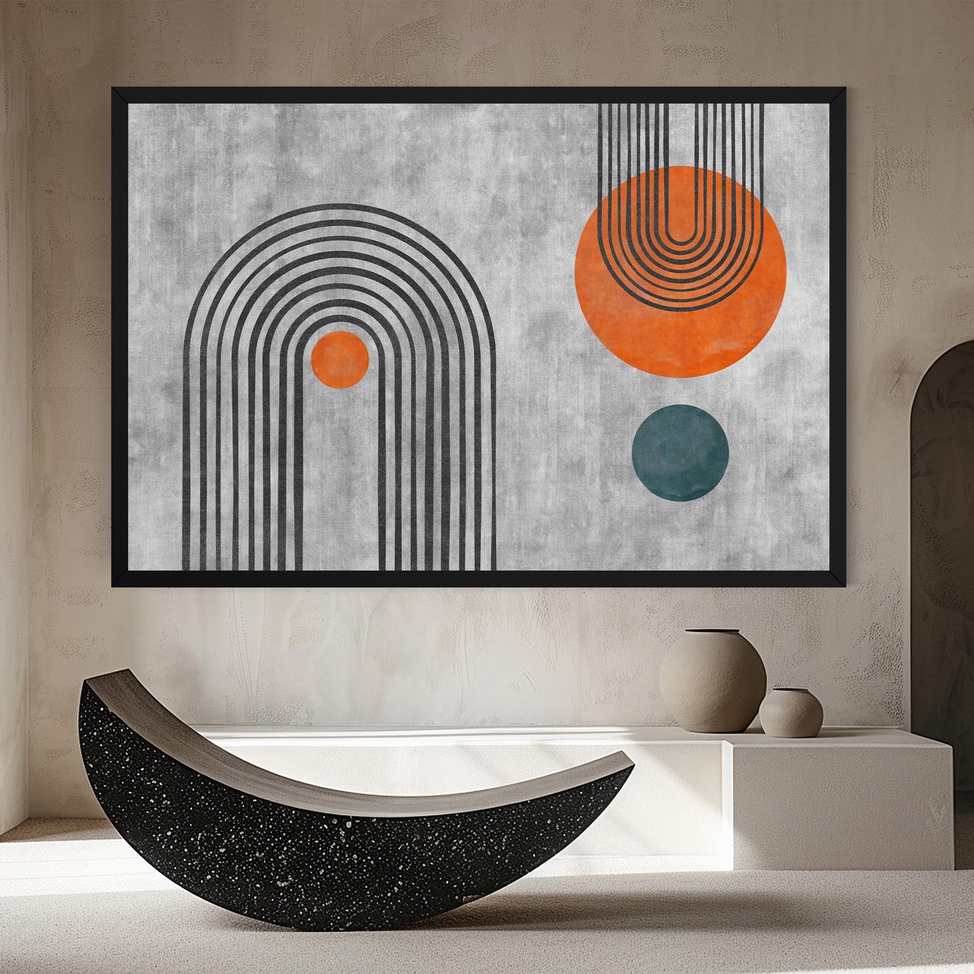 Tablou Canvas Abstract Orange Circles mockup 8