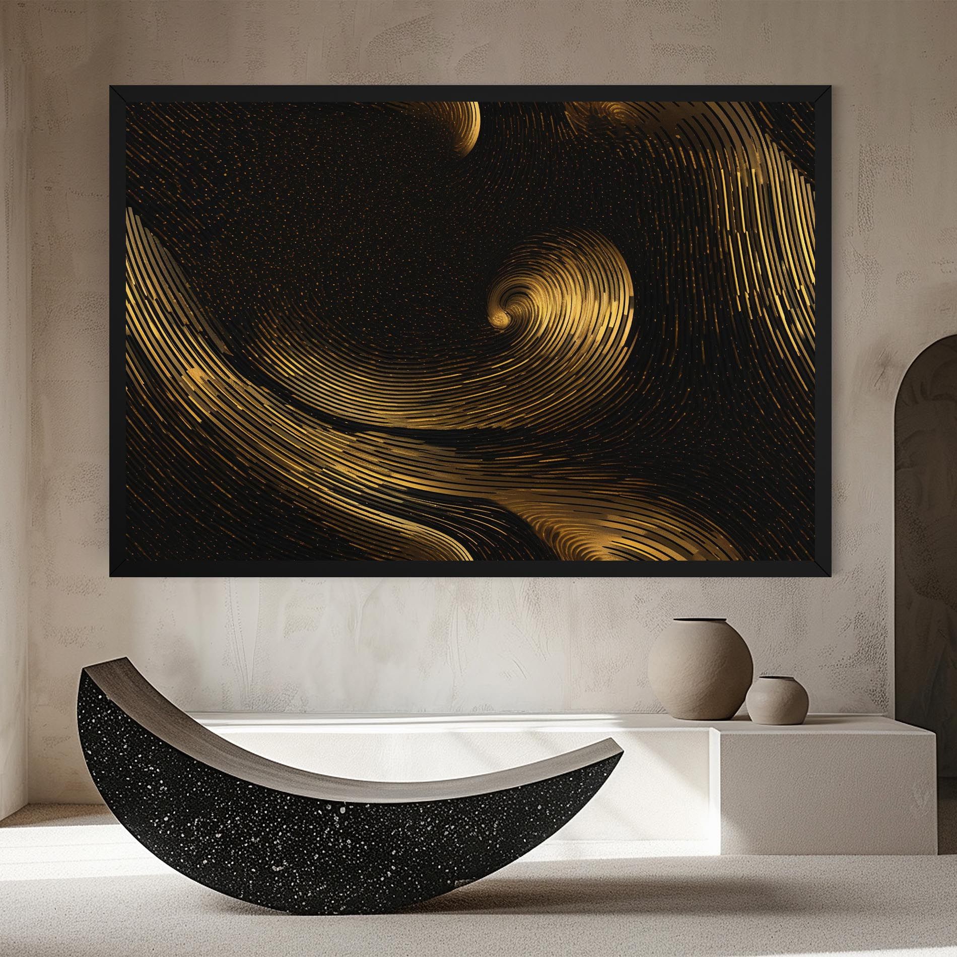 Black Painting With Gold mockup 8