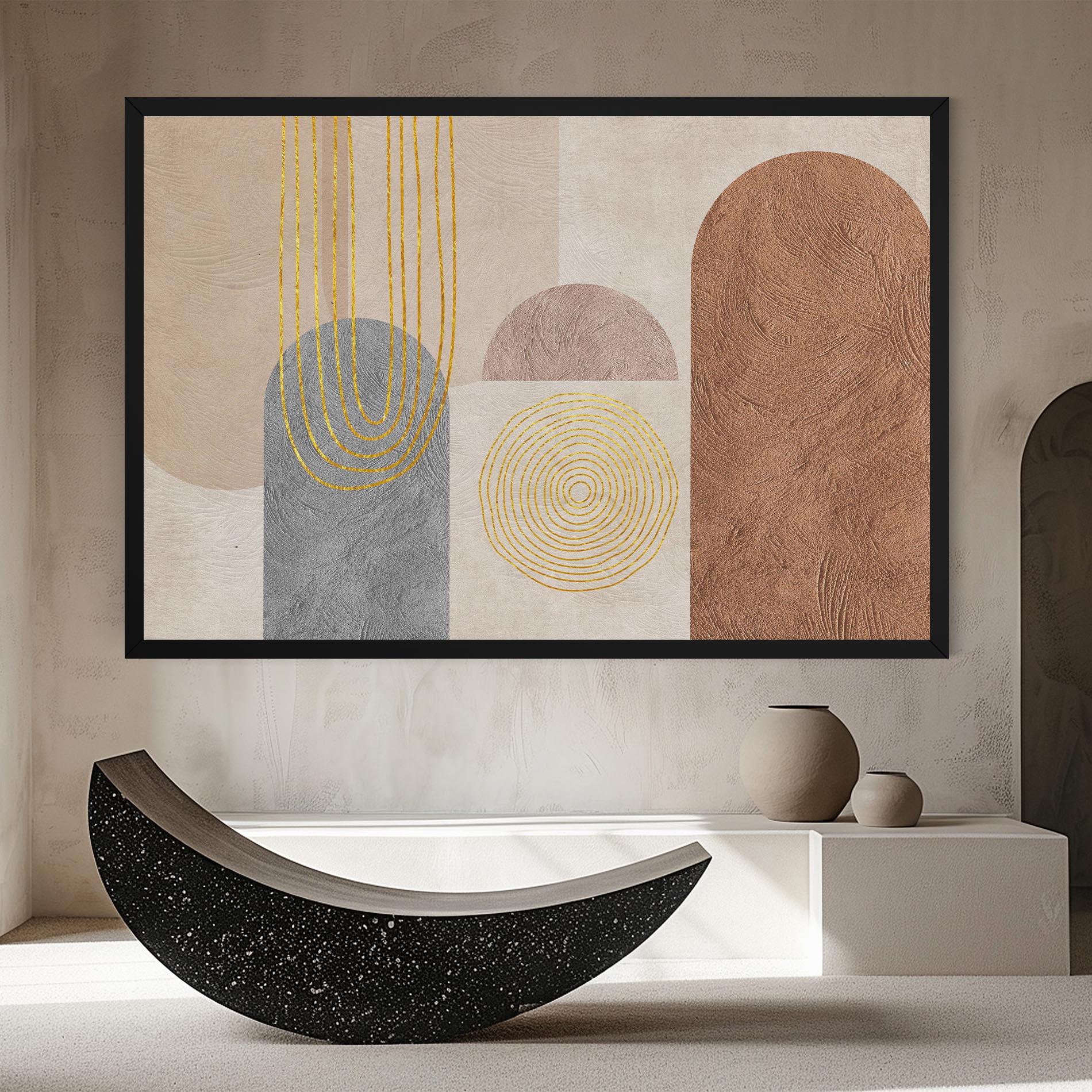 Tablou Canvas Gray Orange Painting mockup 8