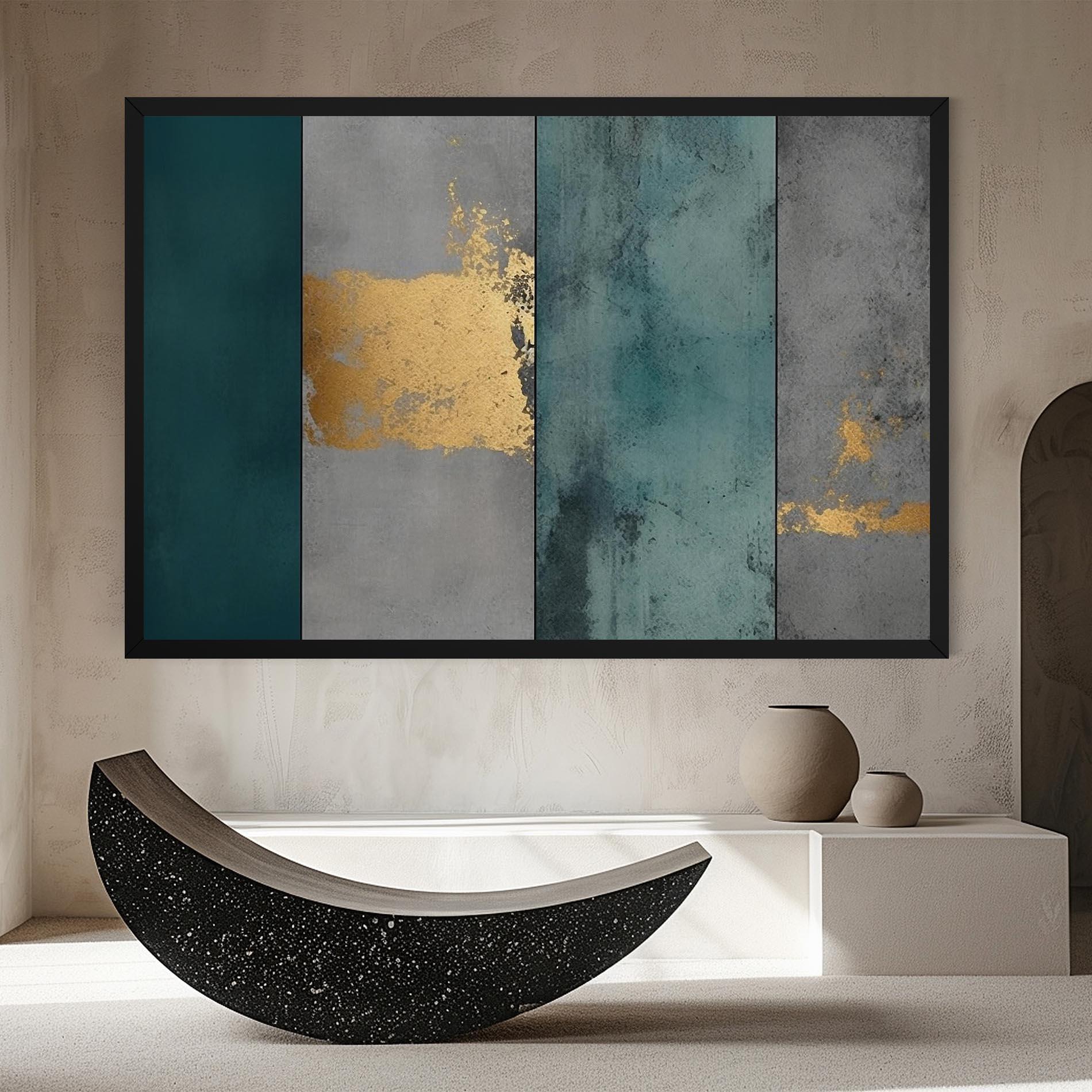 Tablou Canvas Green Colors With Gold mockup 8