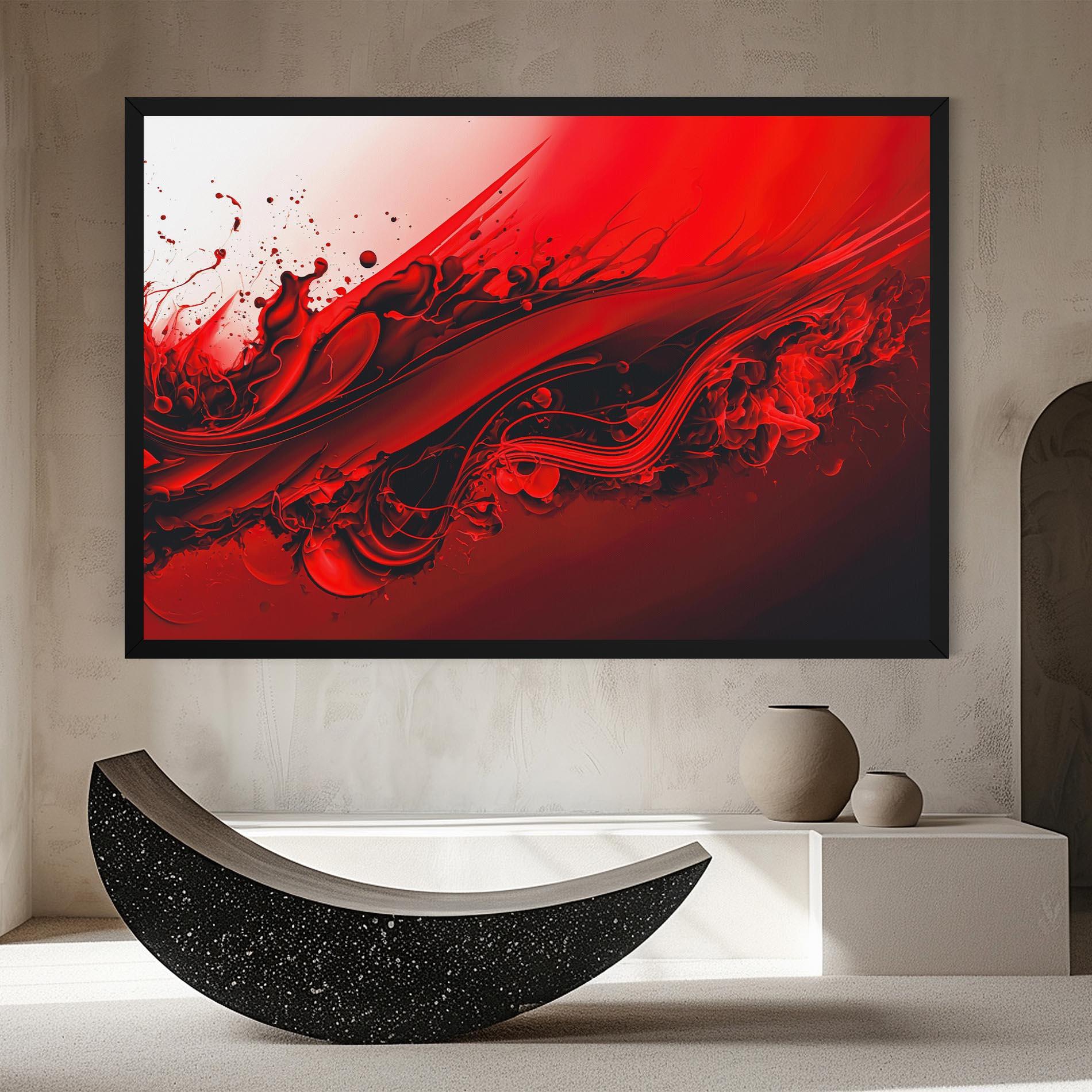 Tablou Canvas Smooth Red Color mockup 8