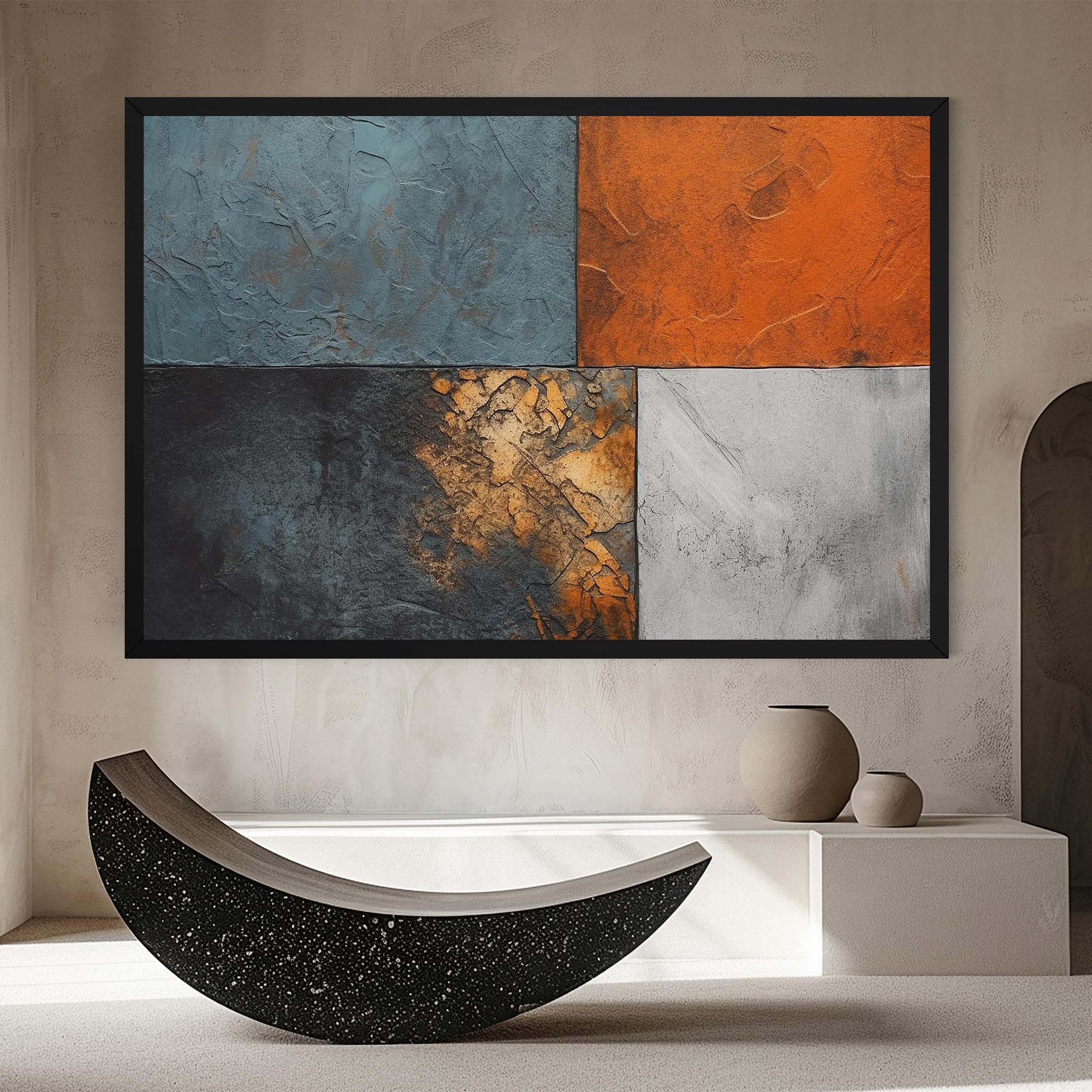 Tablou Canvas White Square With Gold mockup 8