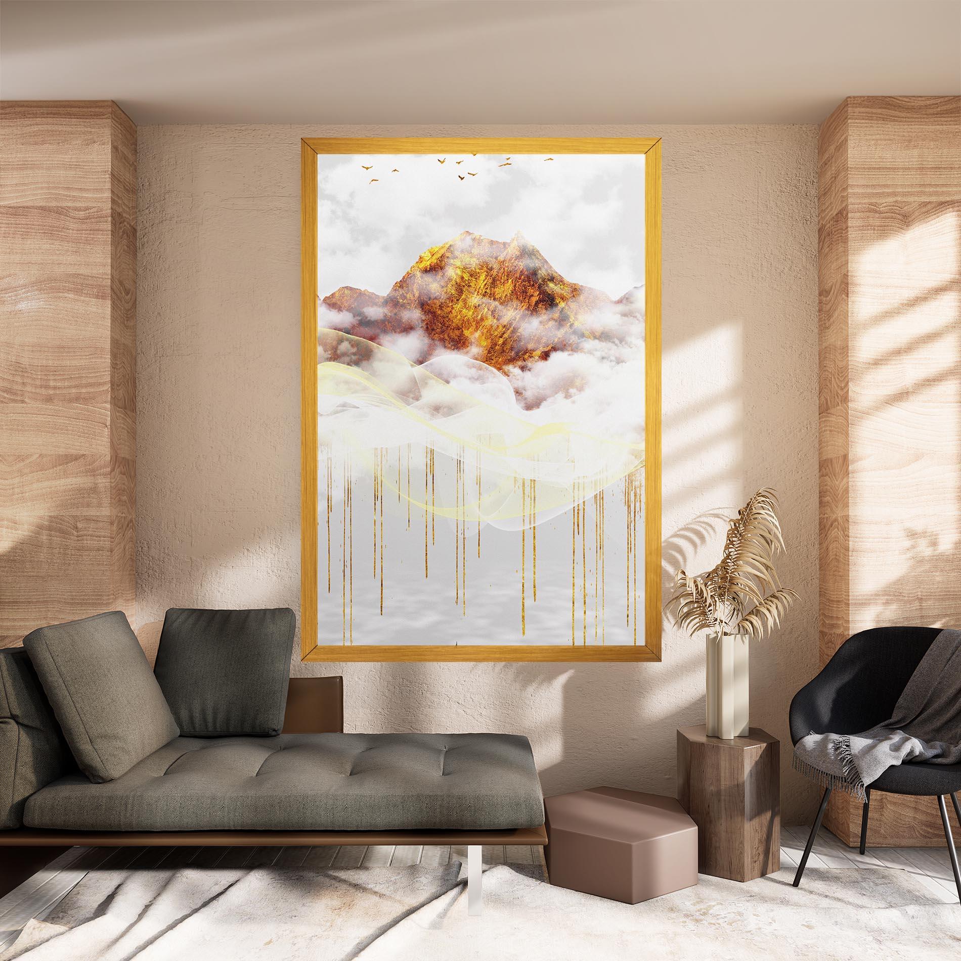 Tablou Canvas Abstract Golden Landscape 3 mockup 8