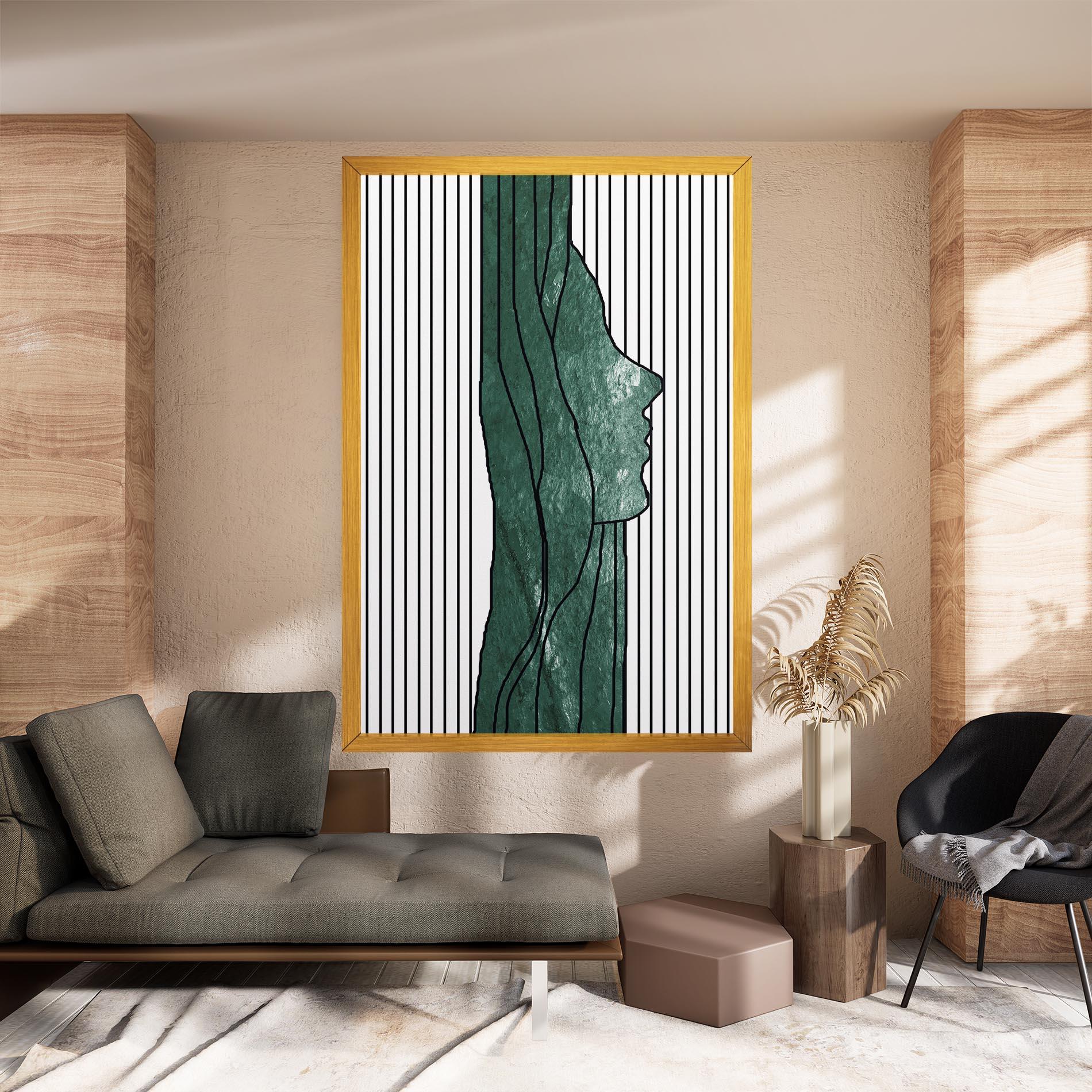 Tablou Canvas Abstract Green Face mockup 8