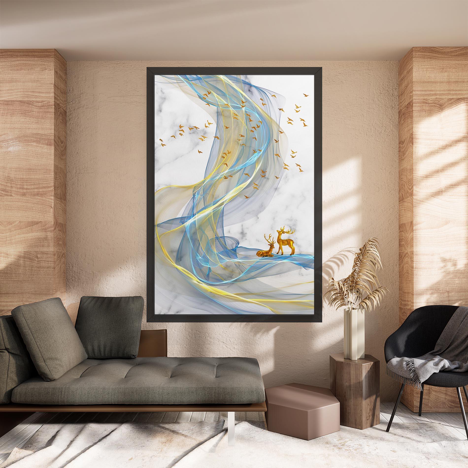 Tablou Canvas Abstract Golden Landscape 2 mockup 8