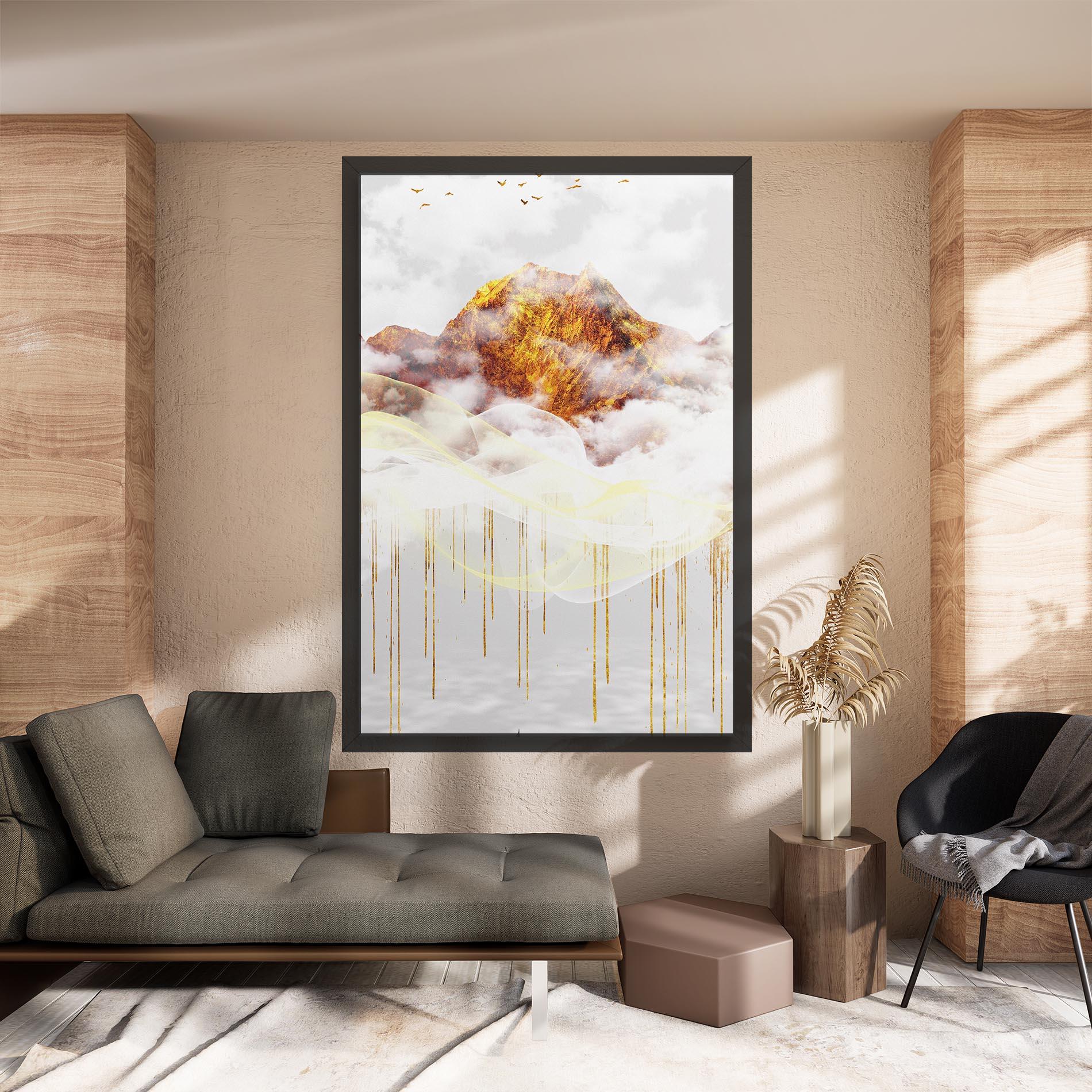 Tablou Canvas Abstract Golden Landscape 3 mockup 8