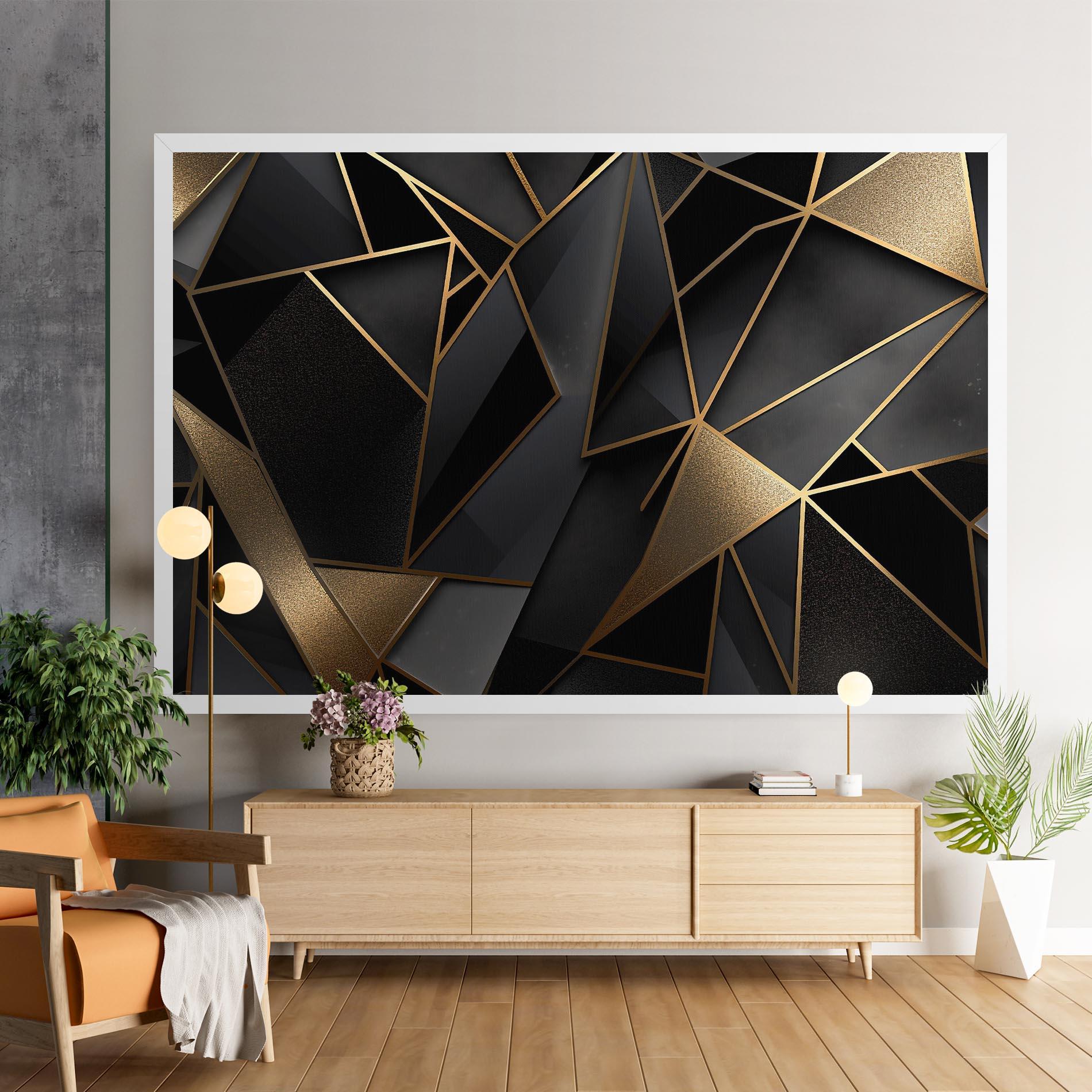 Tablou Canvas Abstract Golden Art mockup 9