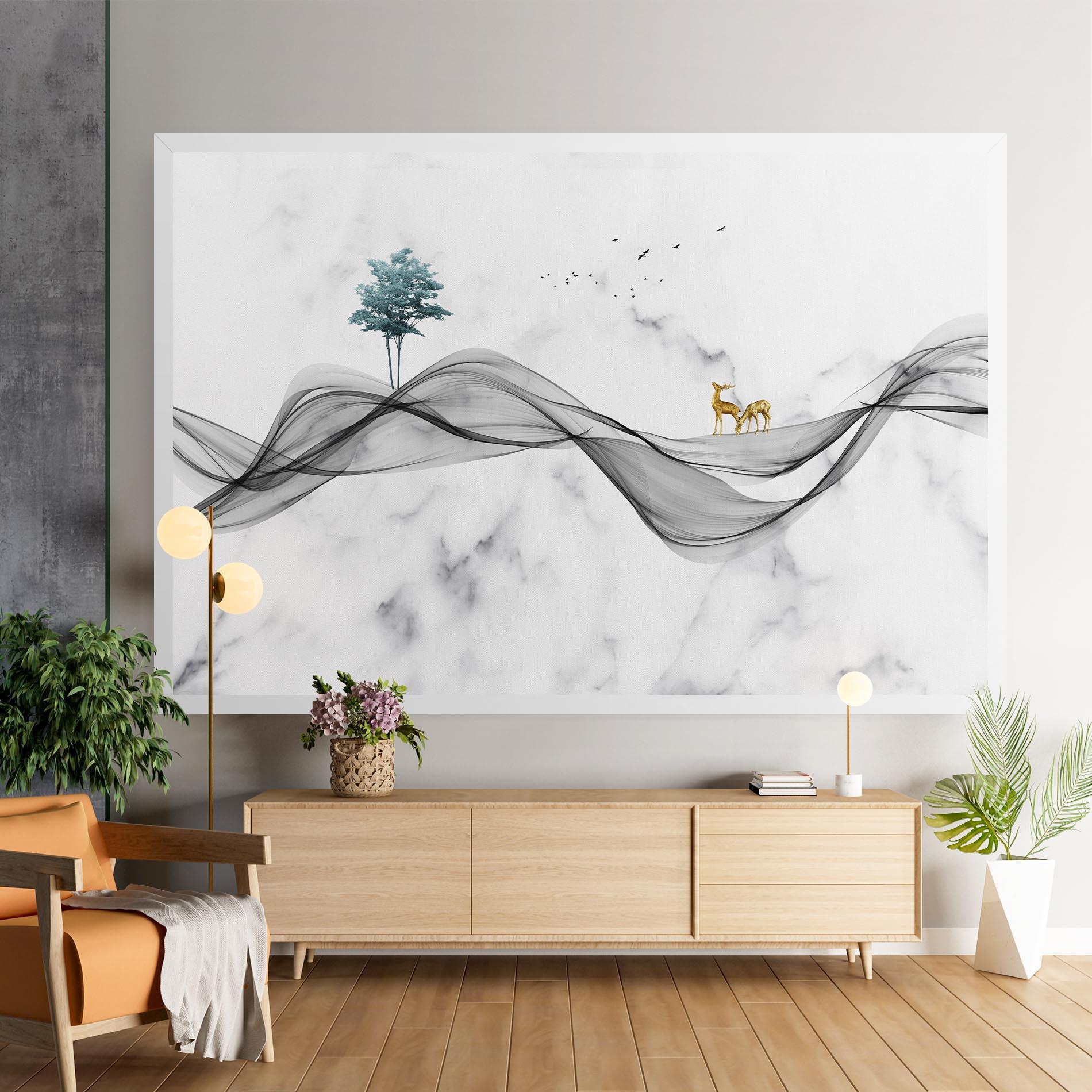 Tablou Canvas Abstract Golden Landscape 1 mockup 9