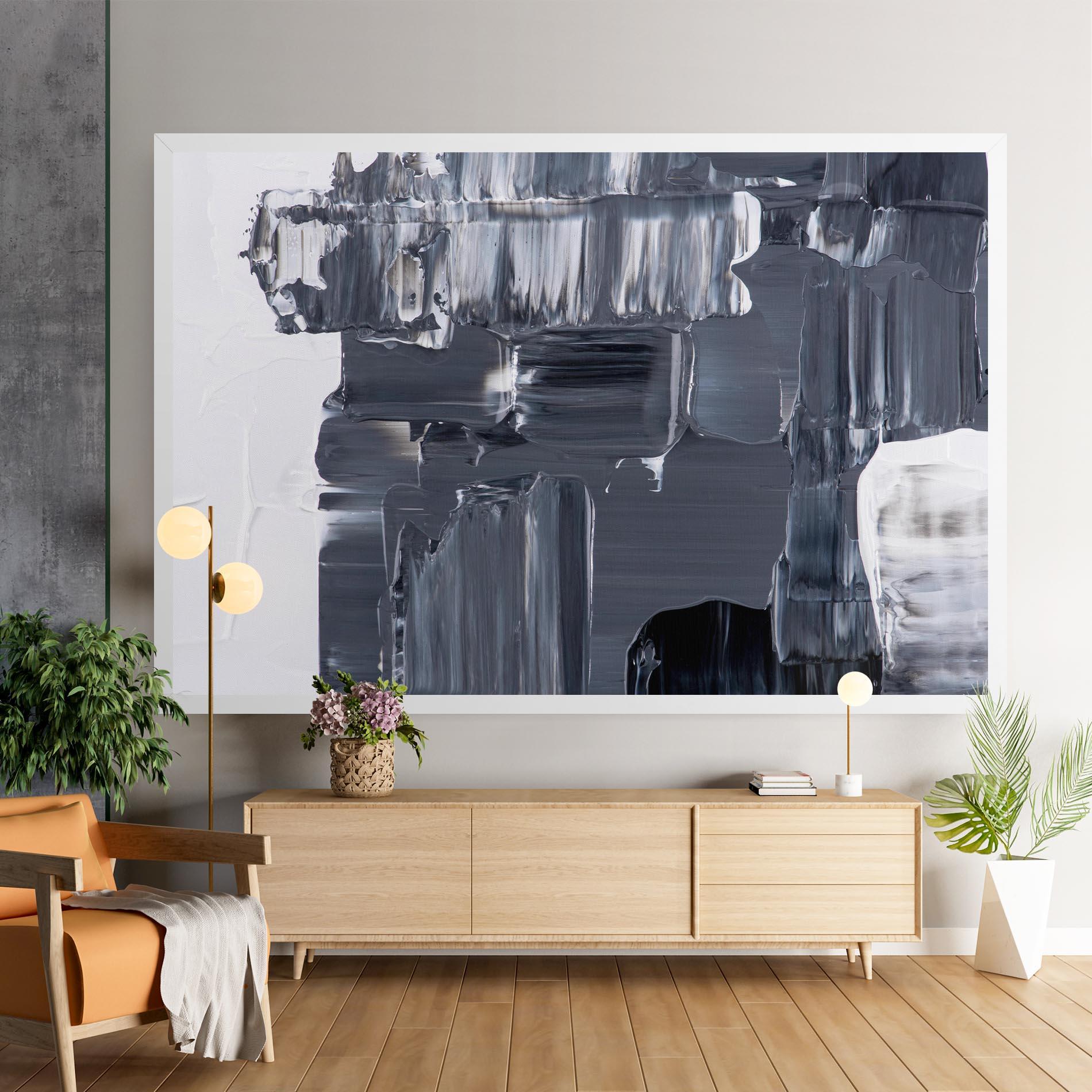 Tablou Canvas Black Acrylic Painting mockup 9