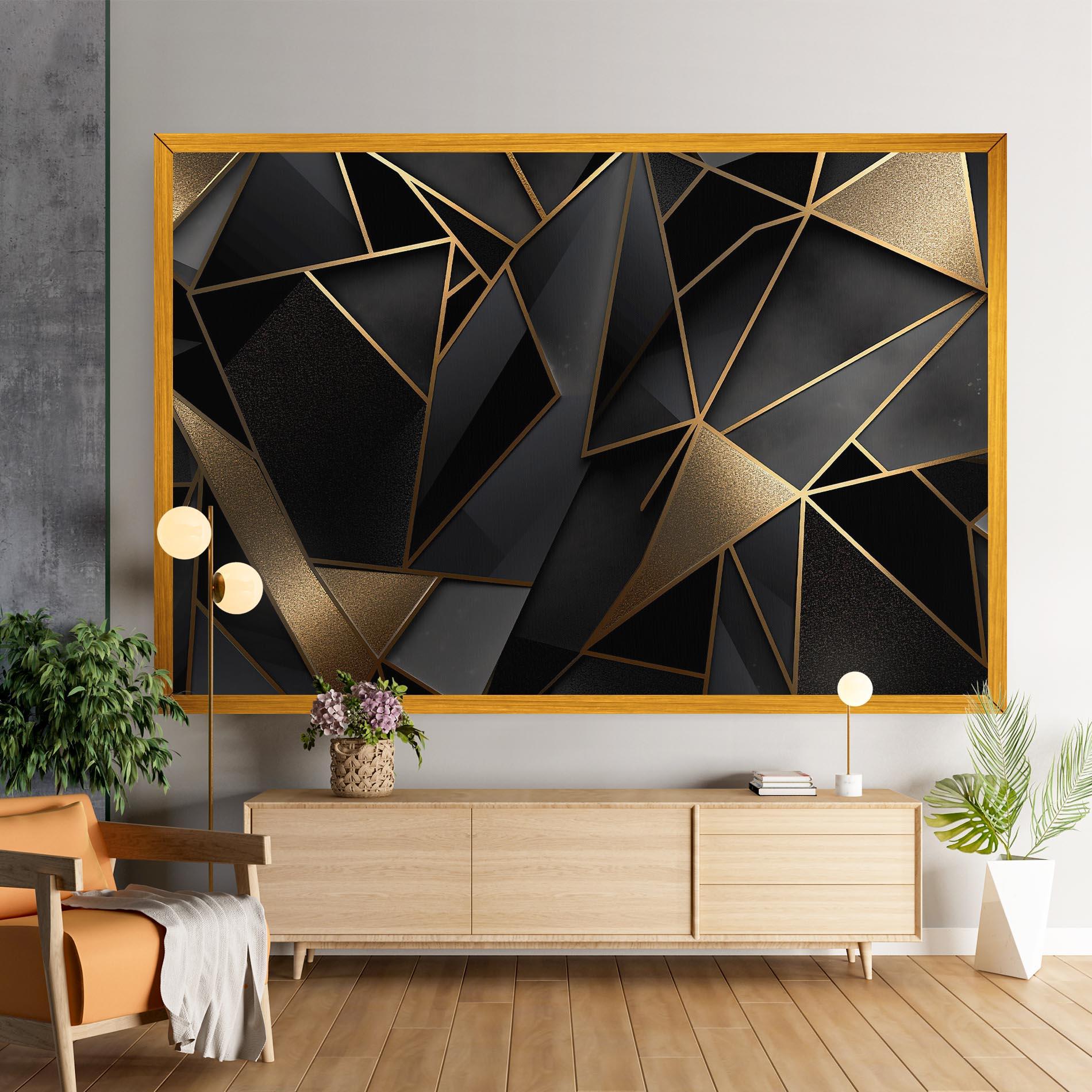 Tablou Canvas Abstract Golden Art mockup 9