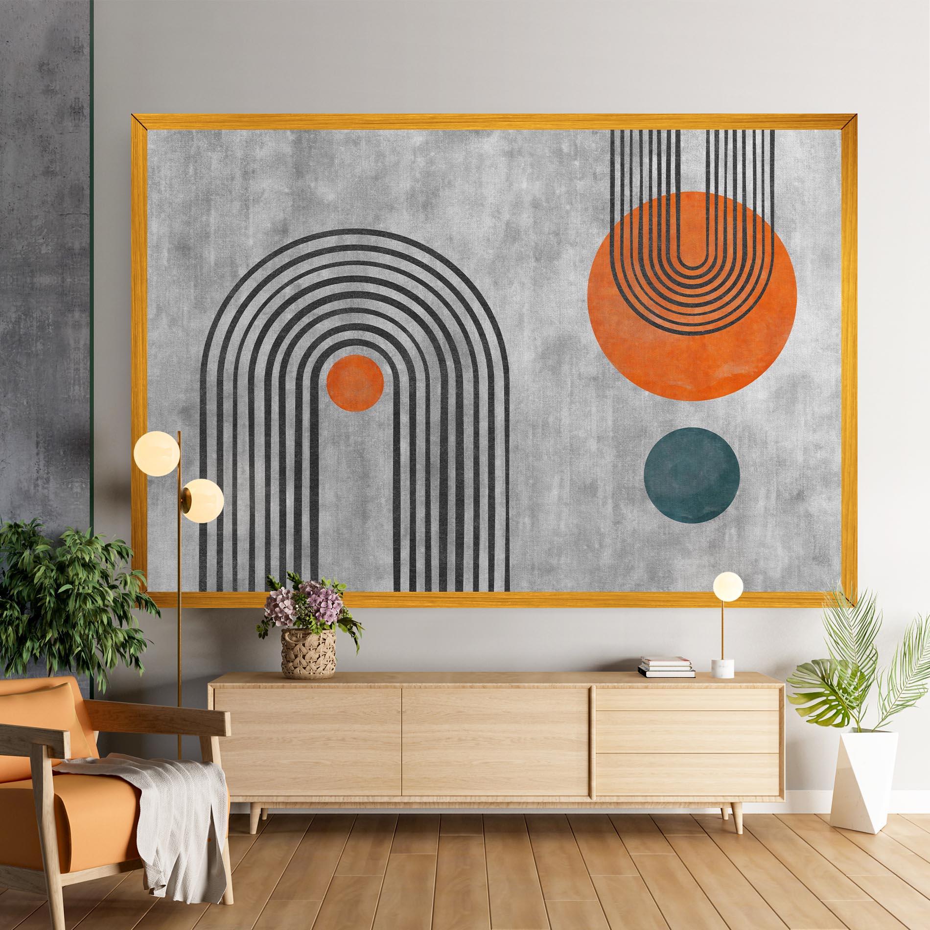 Tablou Canvas Abstract Orange Circles mockup 9