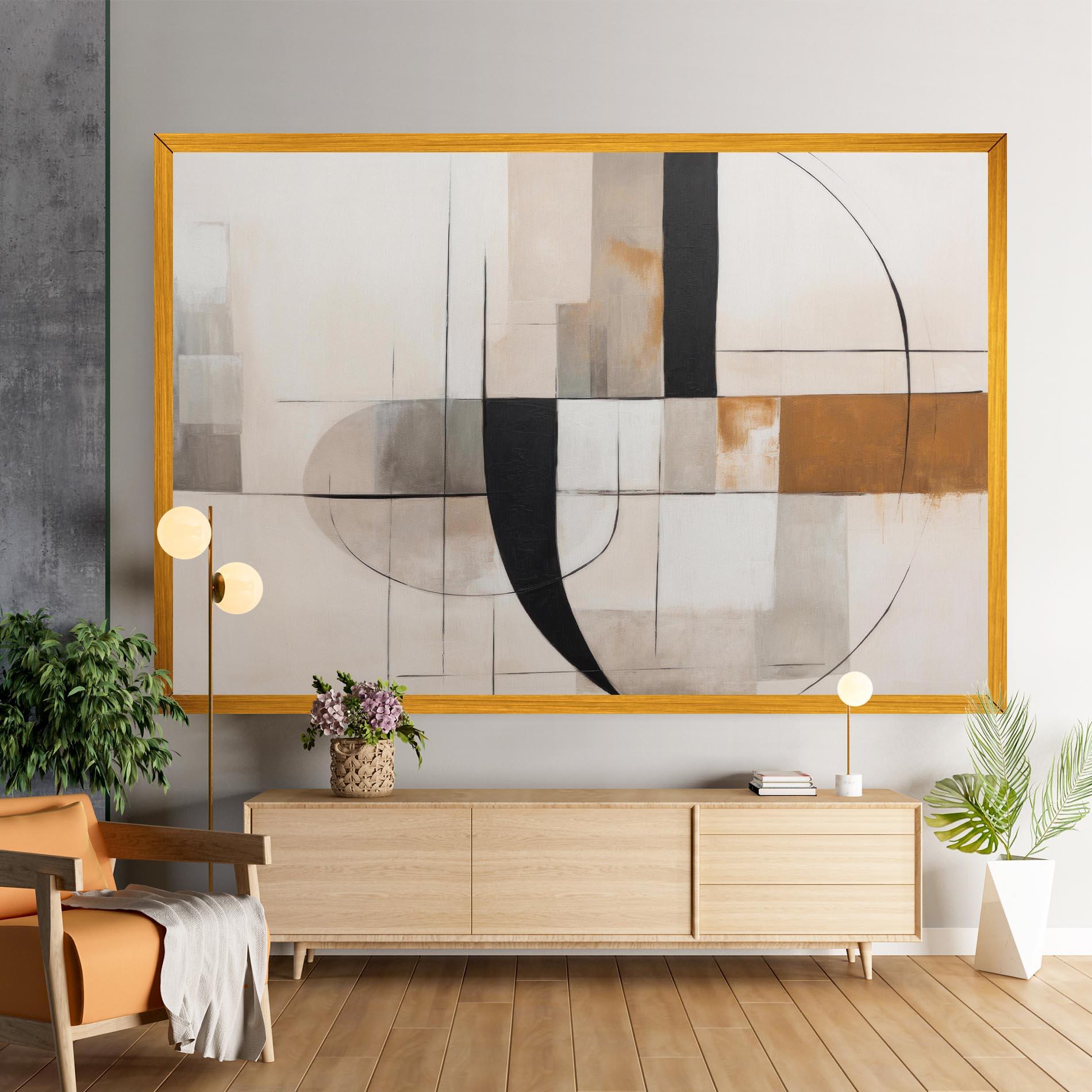 Tablou Canvas Black Abstract Lines mockup 9