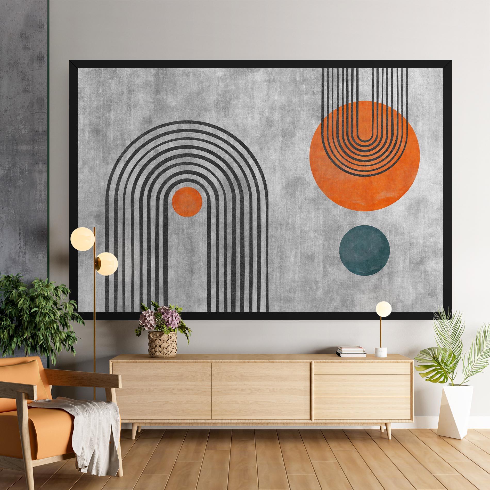 Tablou Canvas Abstract Orange Circles mockup 9