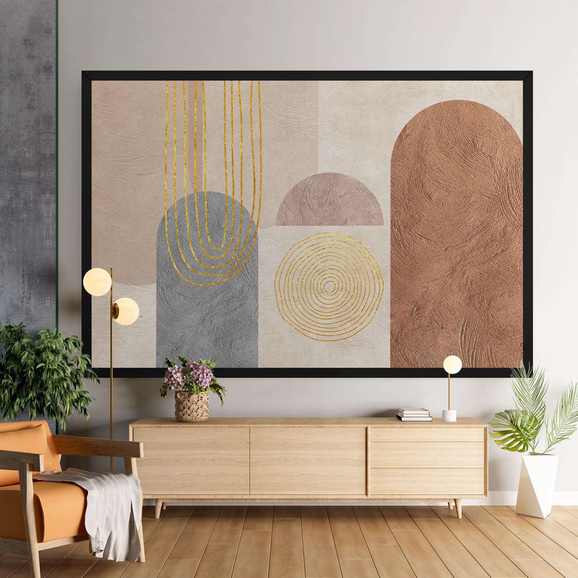 Tablou Canvas Gray Orange Painting mockup 9
