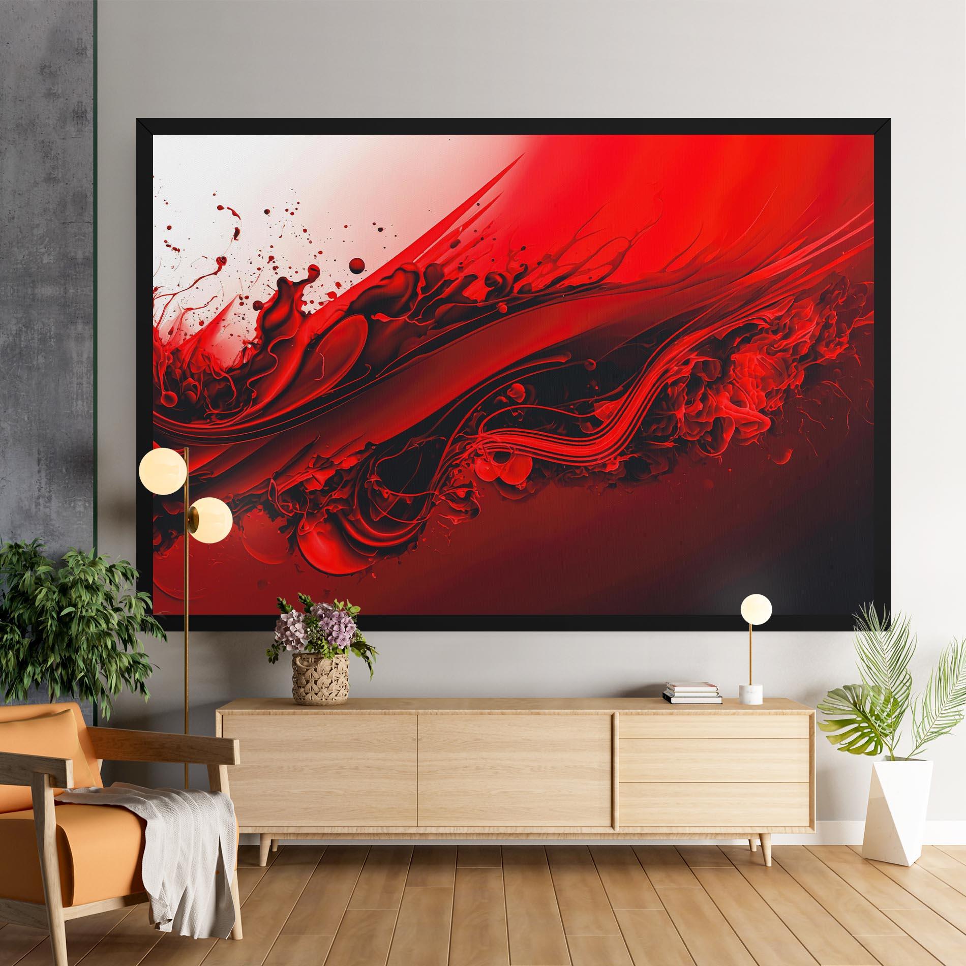 Tablou Canvas Smooth Red Color mockup 9