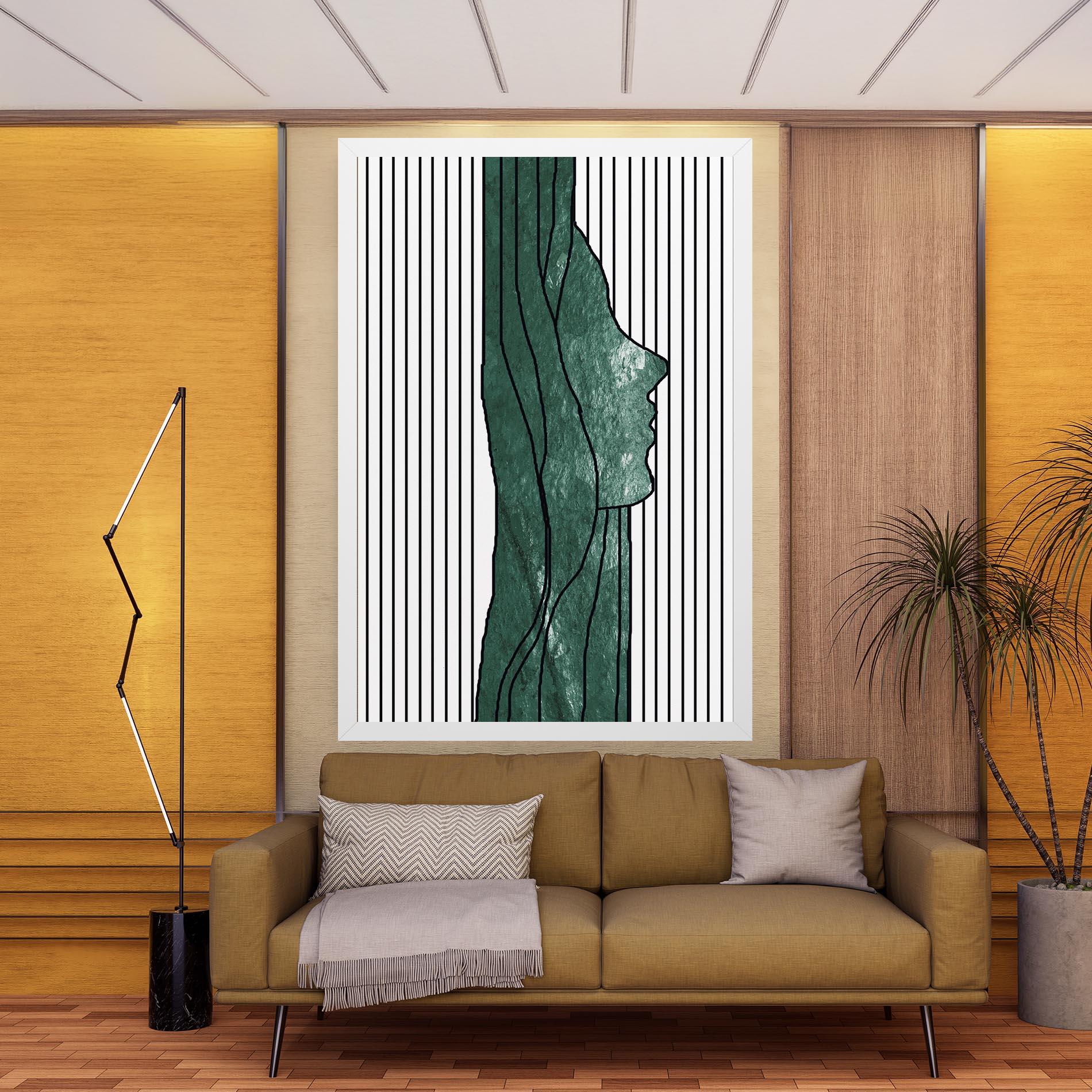 Tablou Canvas Abstract Green Face mockup 9