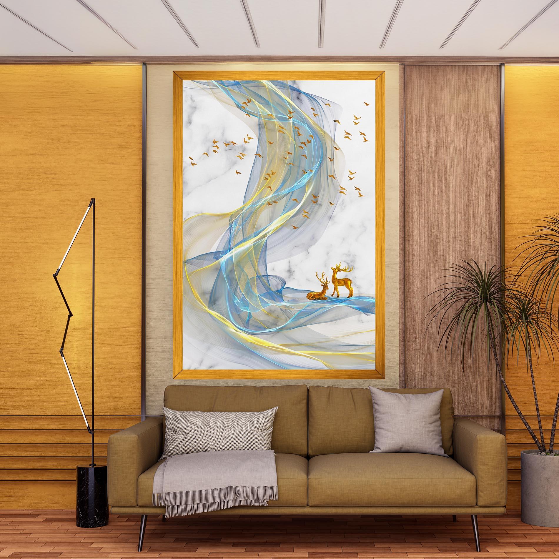 Tablou Canvas Abstract Golden Landscape 2 mockup 9