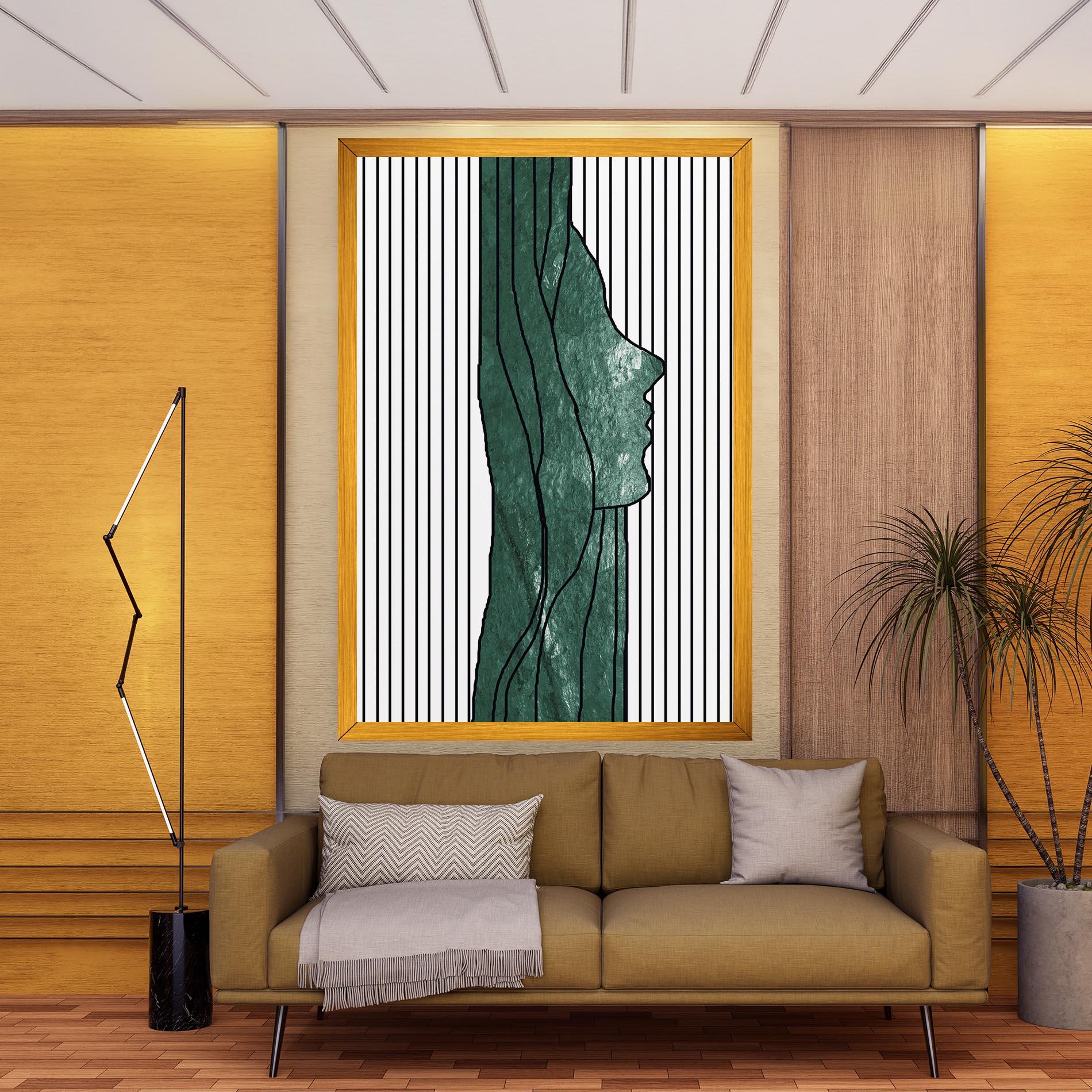 Tablou Canvas Abstract Green Face mockup 9