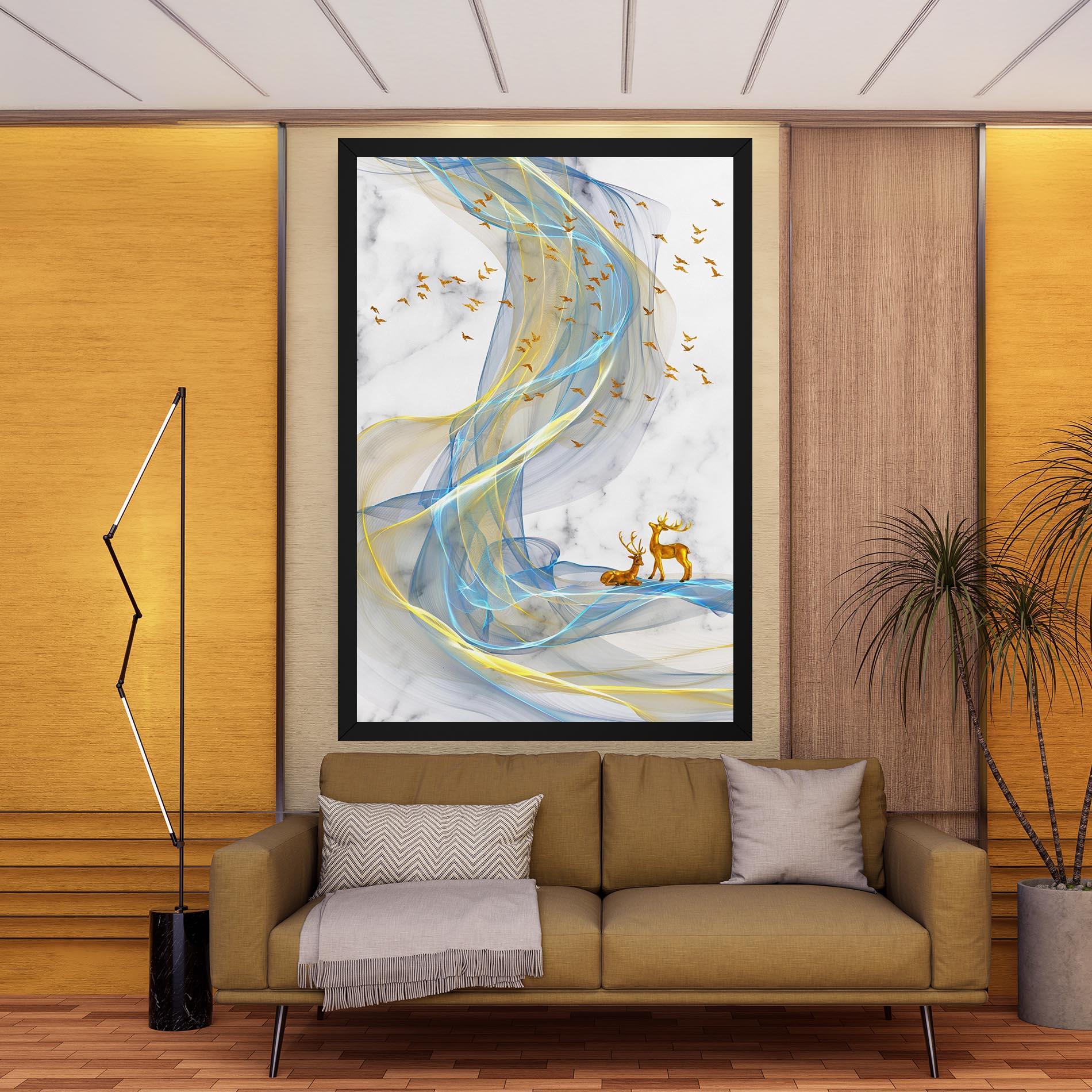 Tablou Canvas Abstract Golden Landscape 2 mockup 9