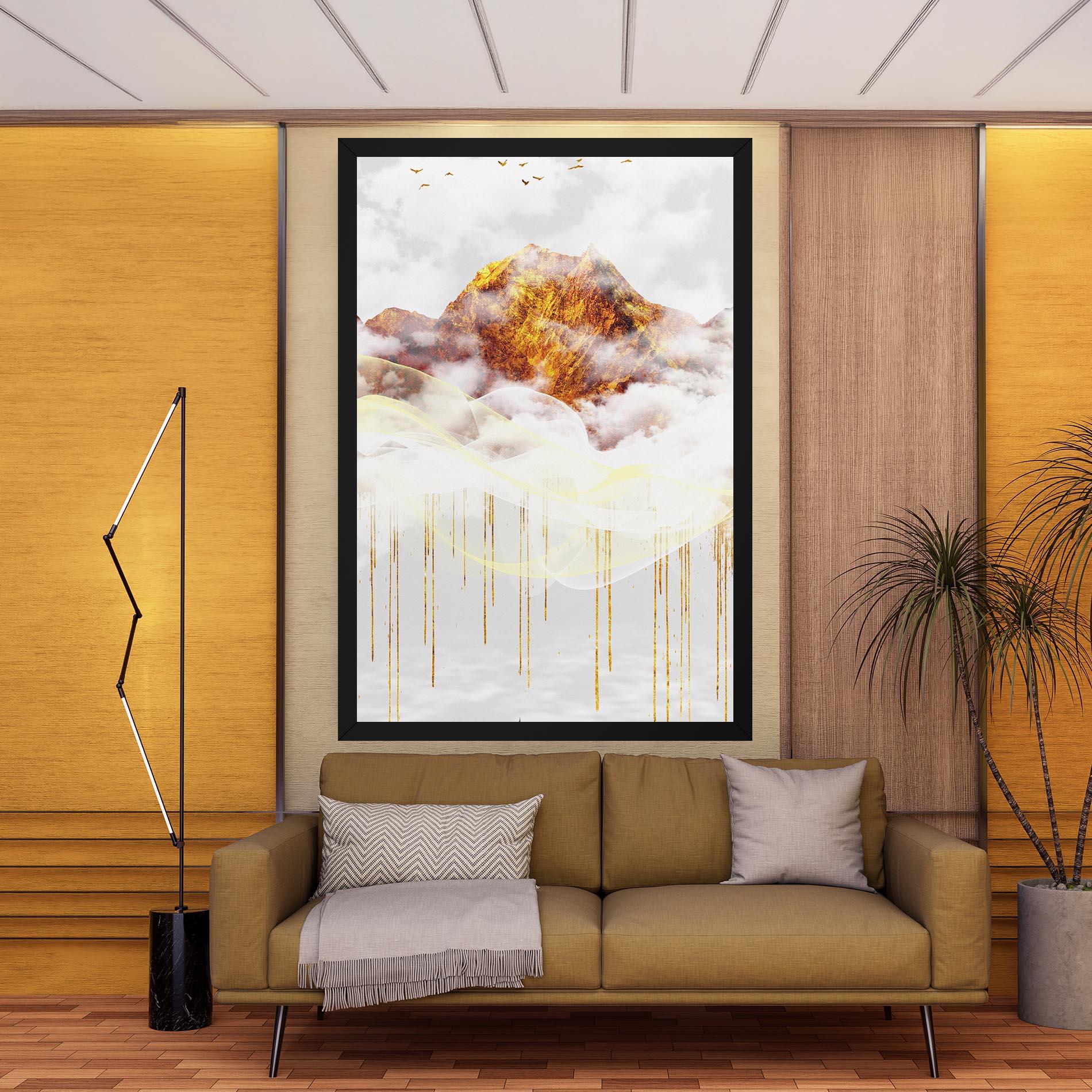 Tablou Canvas Abstract Golden Landscape 3 mockup 9