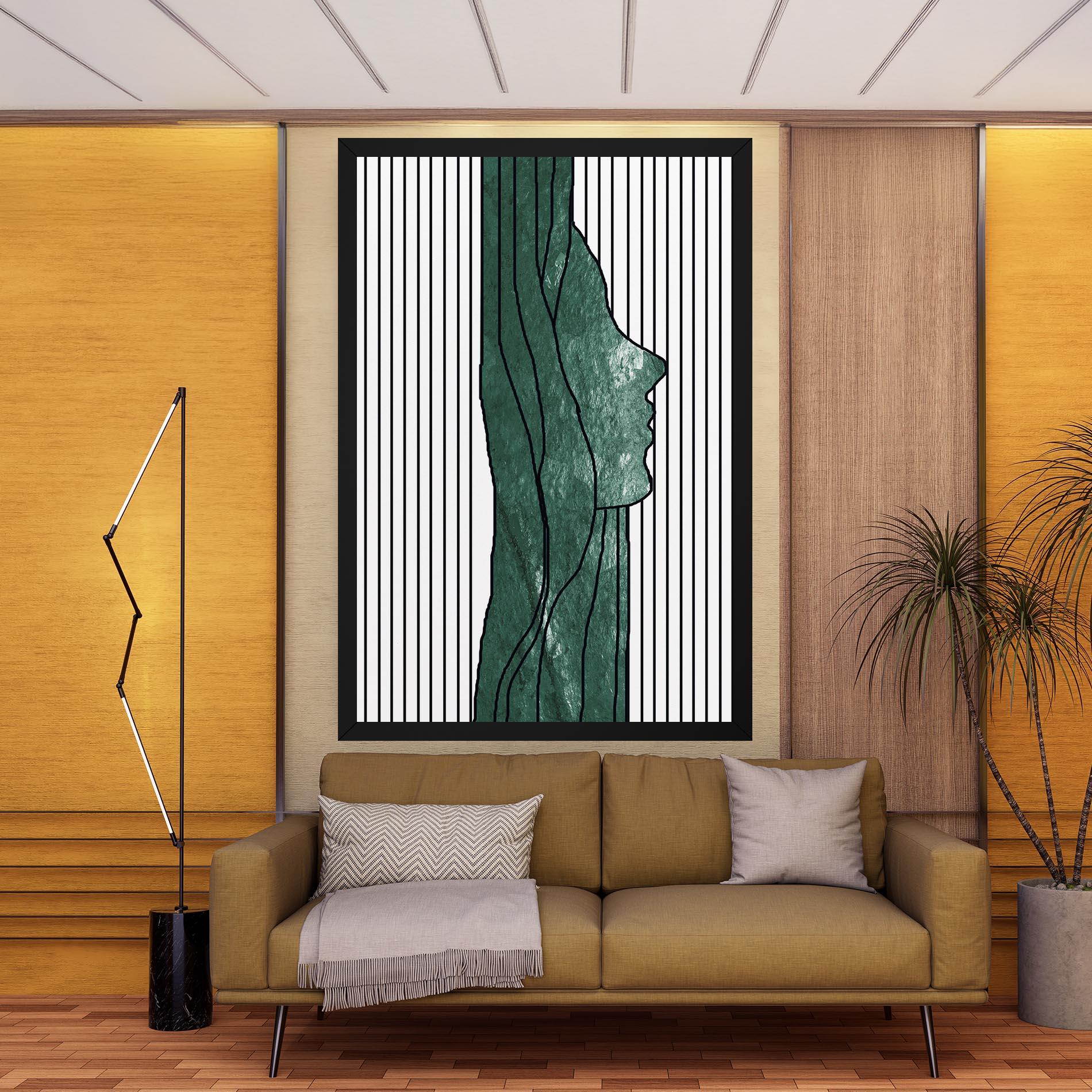 Tablou Canvas Abstract Green Face mockup 9