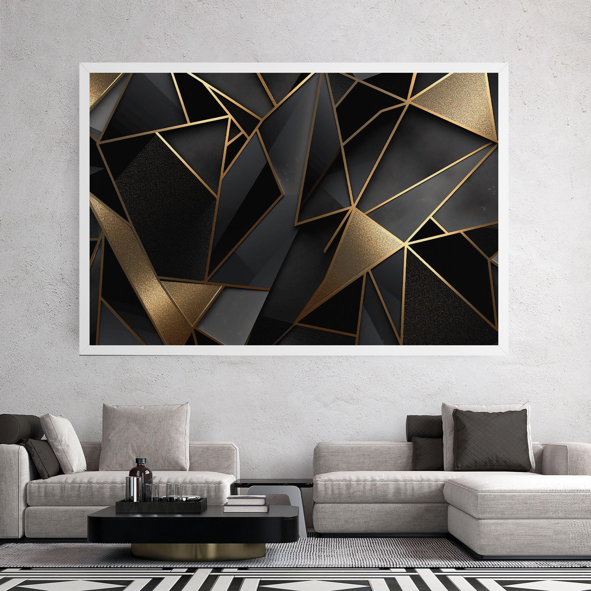 Tablou Canvas Abstract Golden Art mockup 2