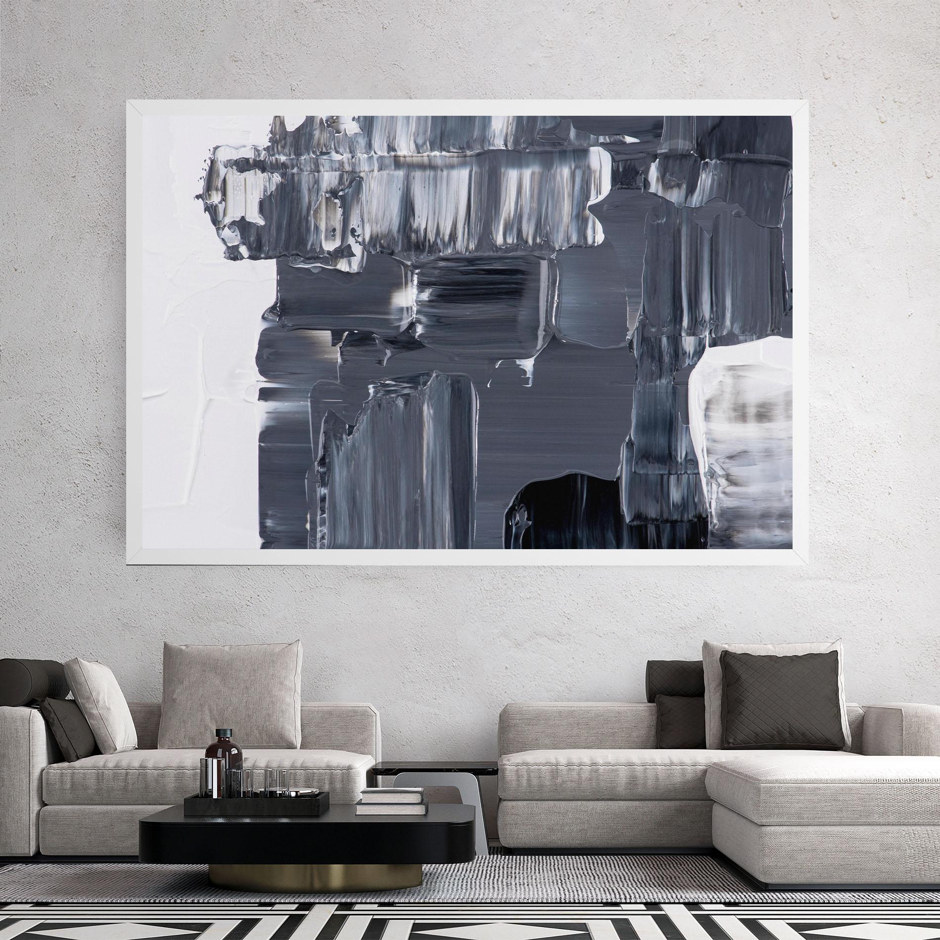Tablou Canvas Black Acrylic Painting mockup 2