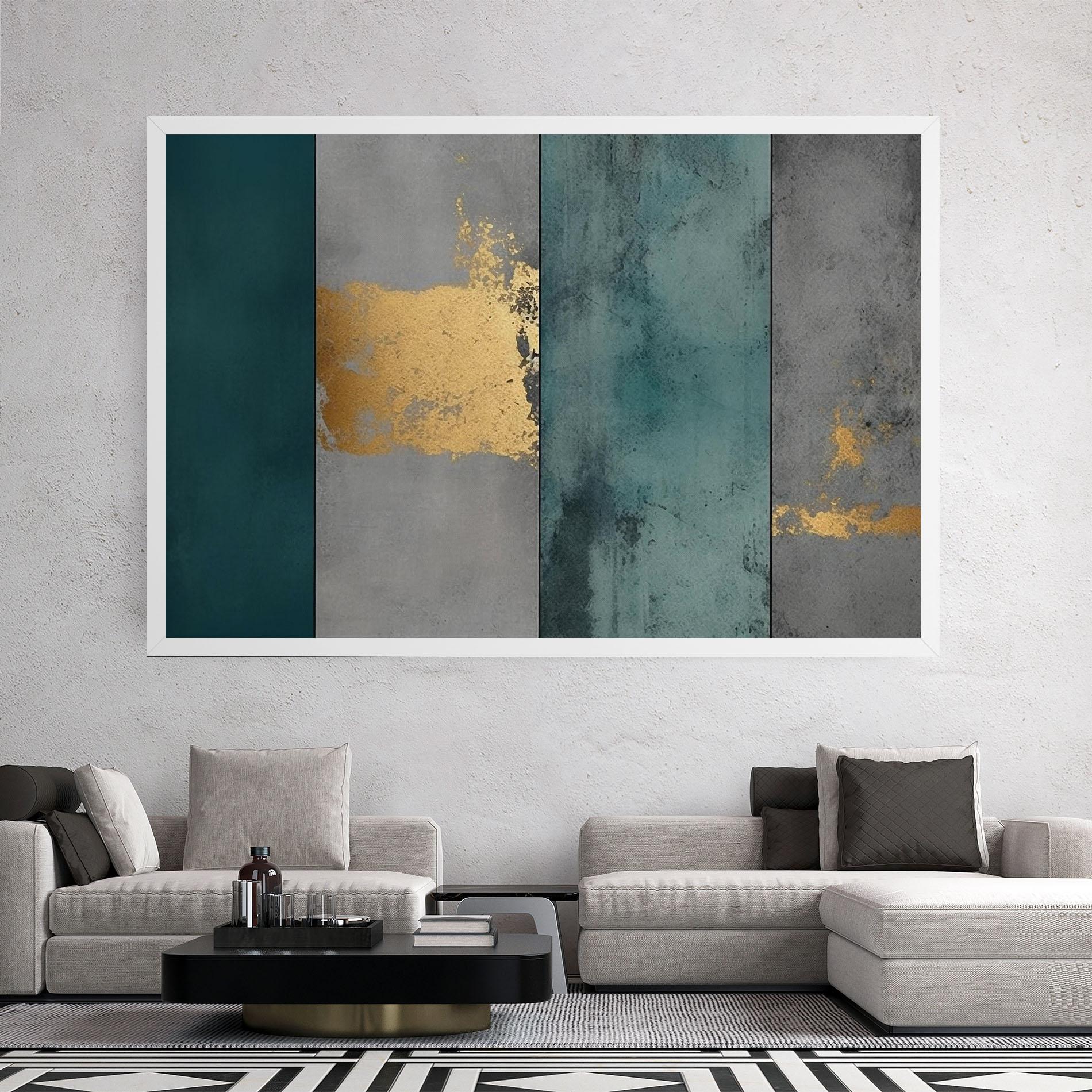 Tablou Canvas Green Colors With Gold mockup 2