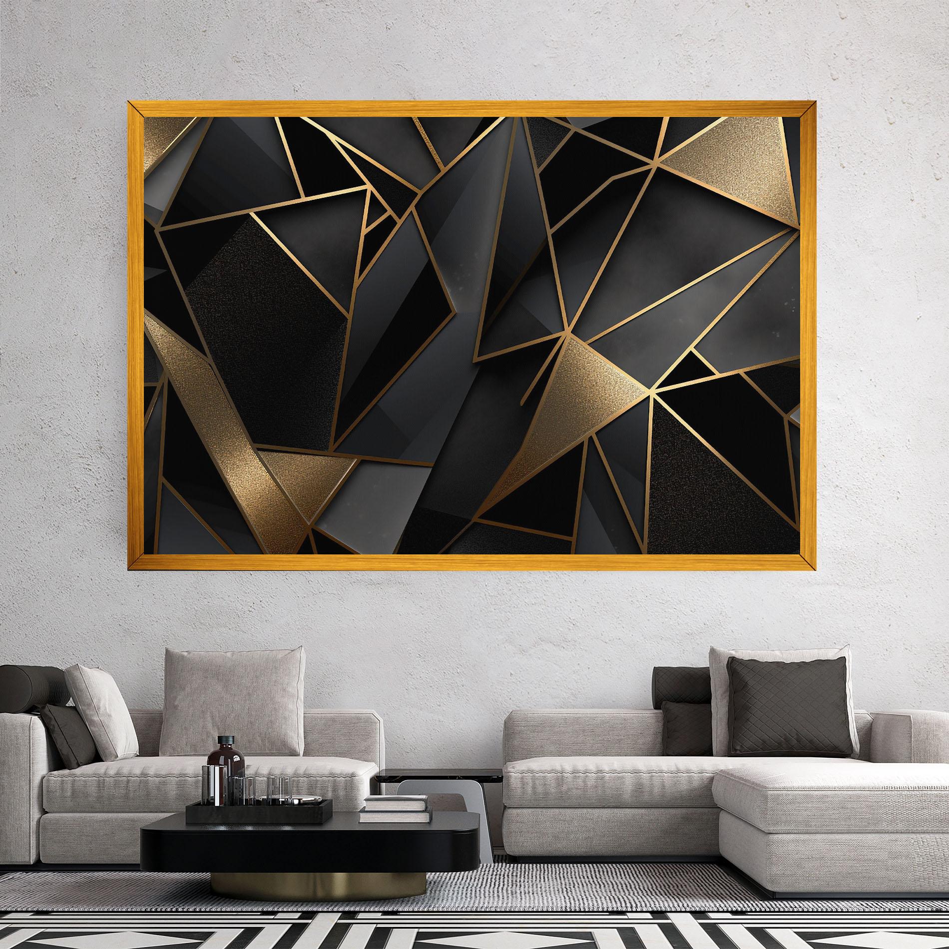 Tablou Canvas Abstract Golden Art mockup 2