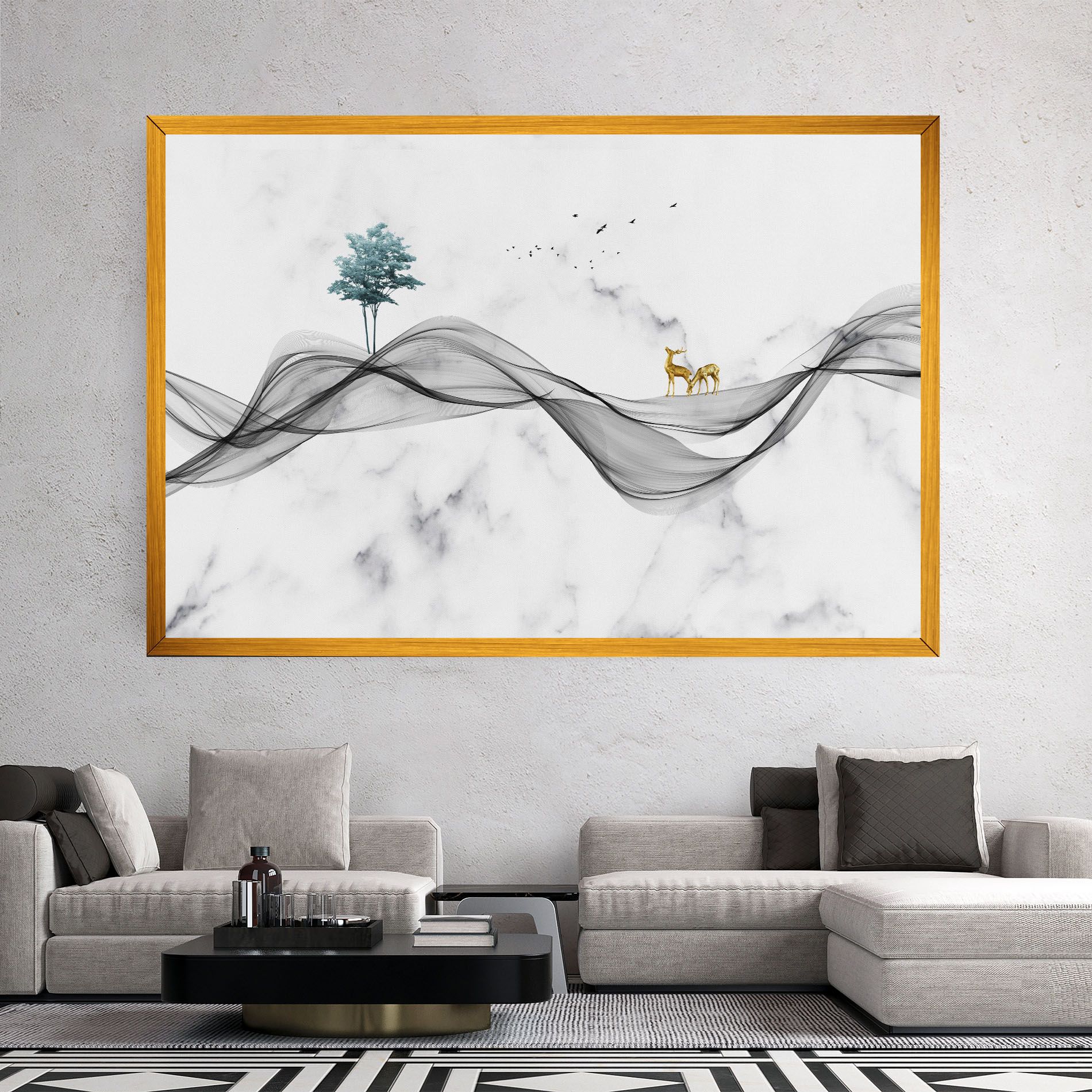 Abstract Golden Landscape 1 mockup 2