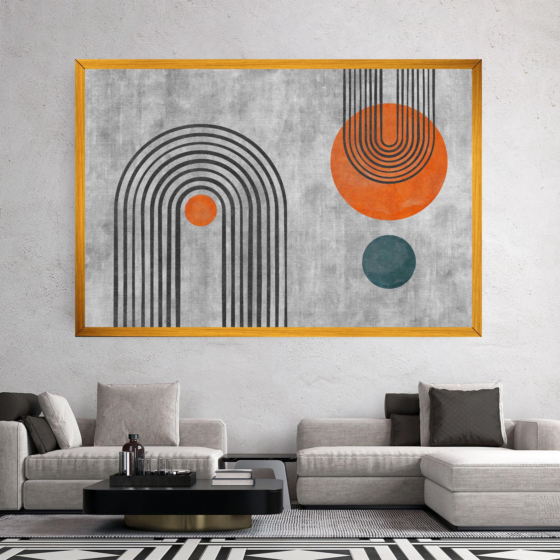 Tablou Canvas Abstract Orange Circles mockup 2