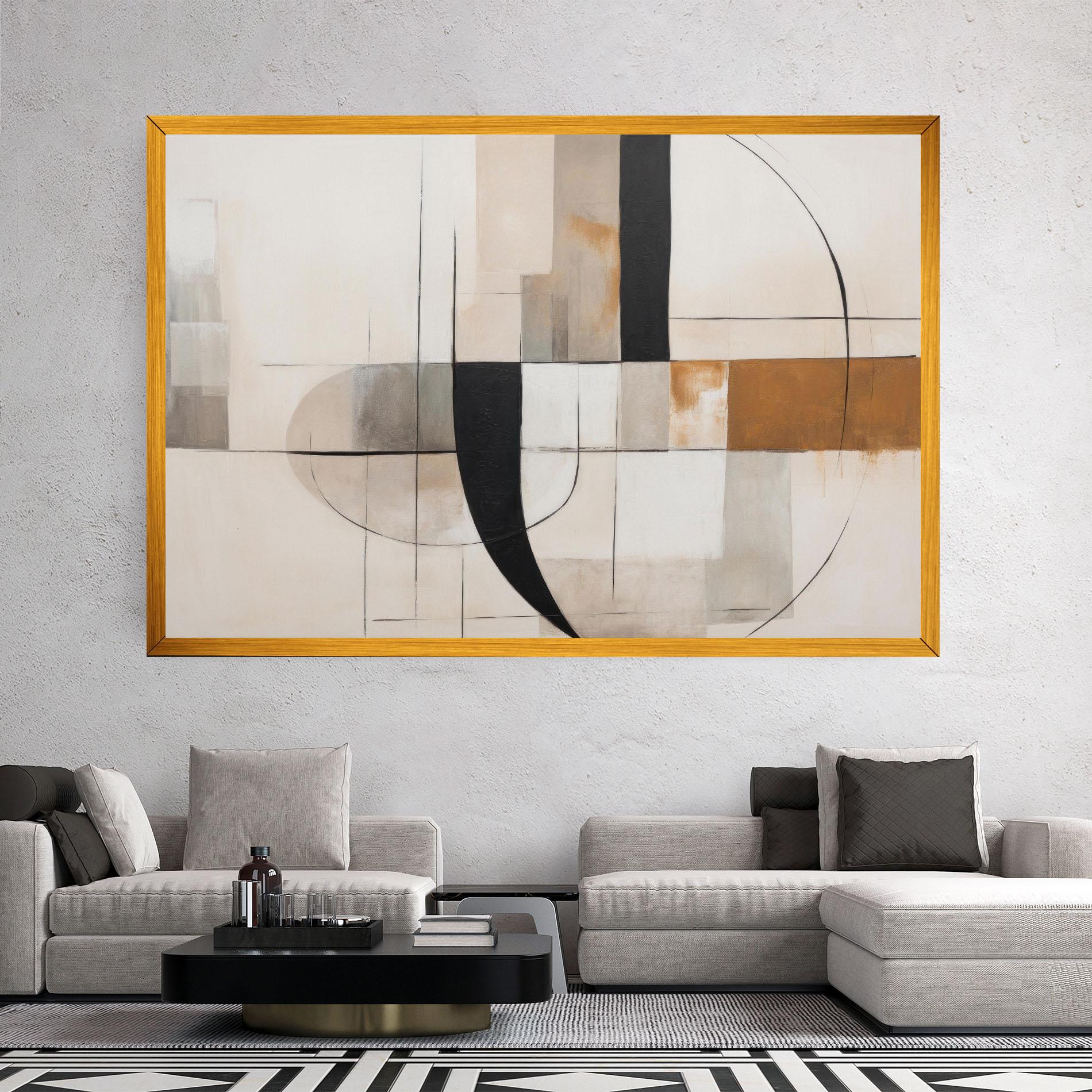 Tablou Canvas Black Abstract Lines mockup 2