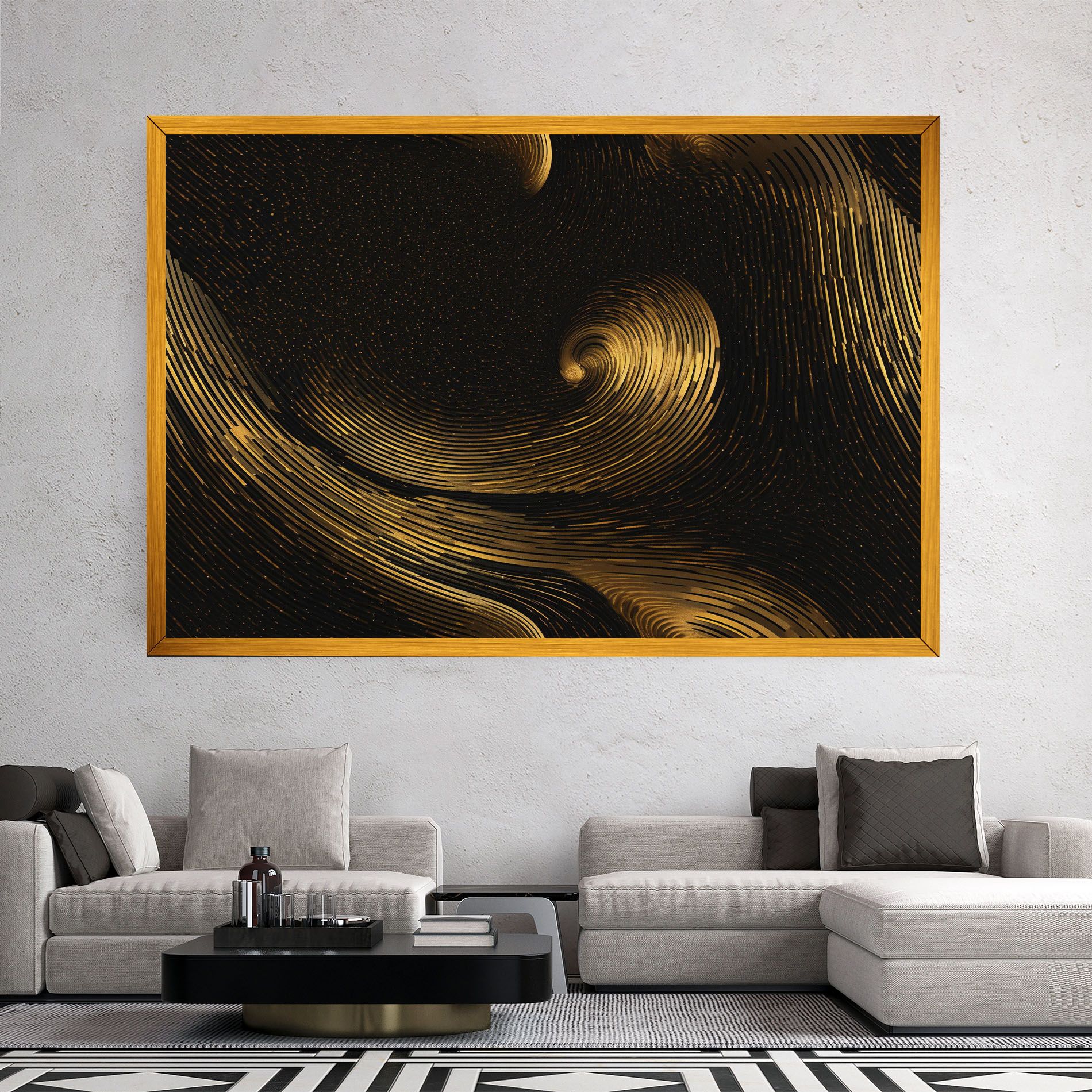 Black Painting With Gold mockup 2