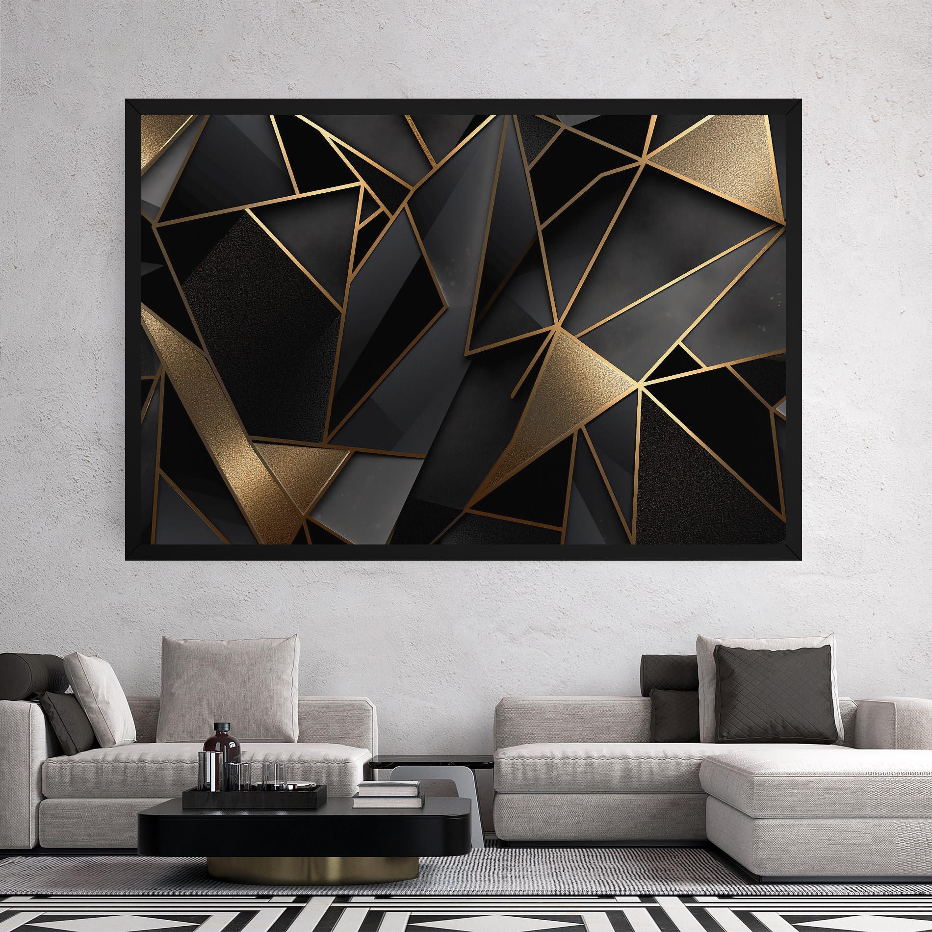 Tablou Canvas Abstract Golden Art mockup 2