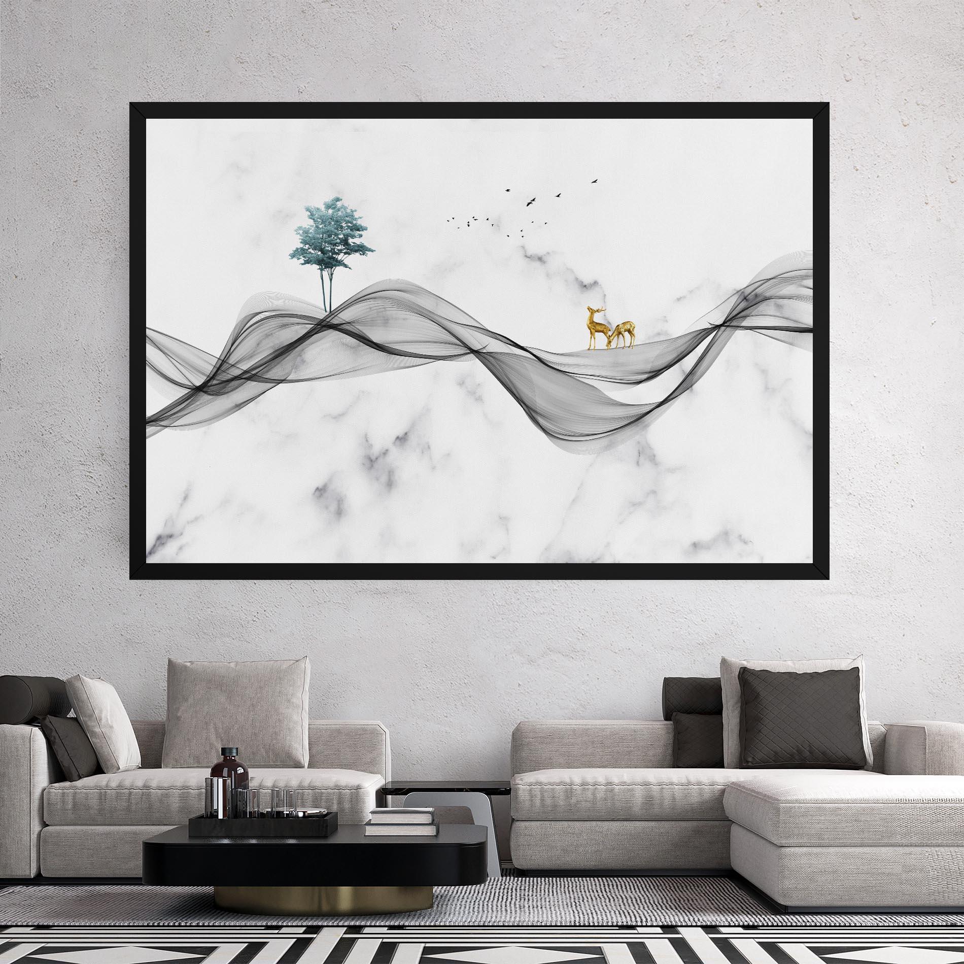 Tablou Canvas Abstract Golden Landscape 1 mockup 2