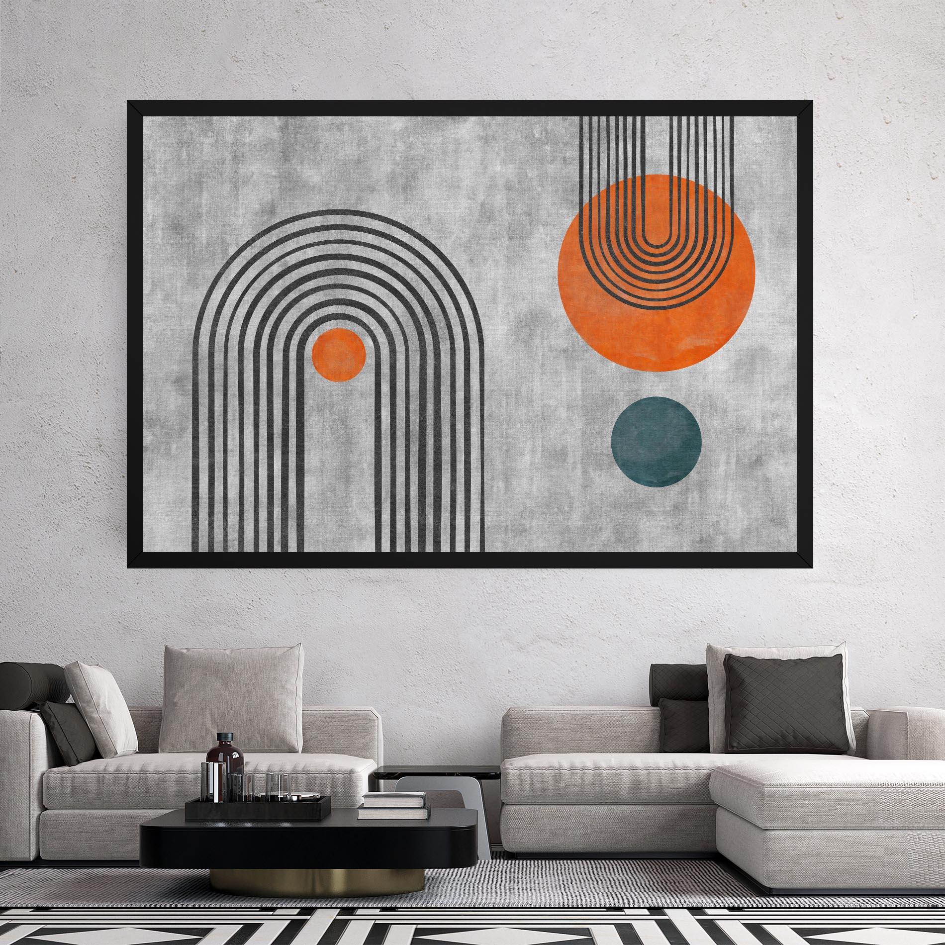 Tablou Canvas Abstract Orange Circles mockup 2