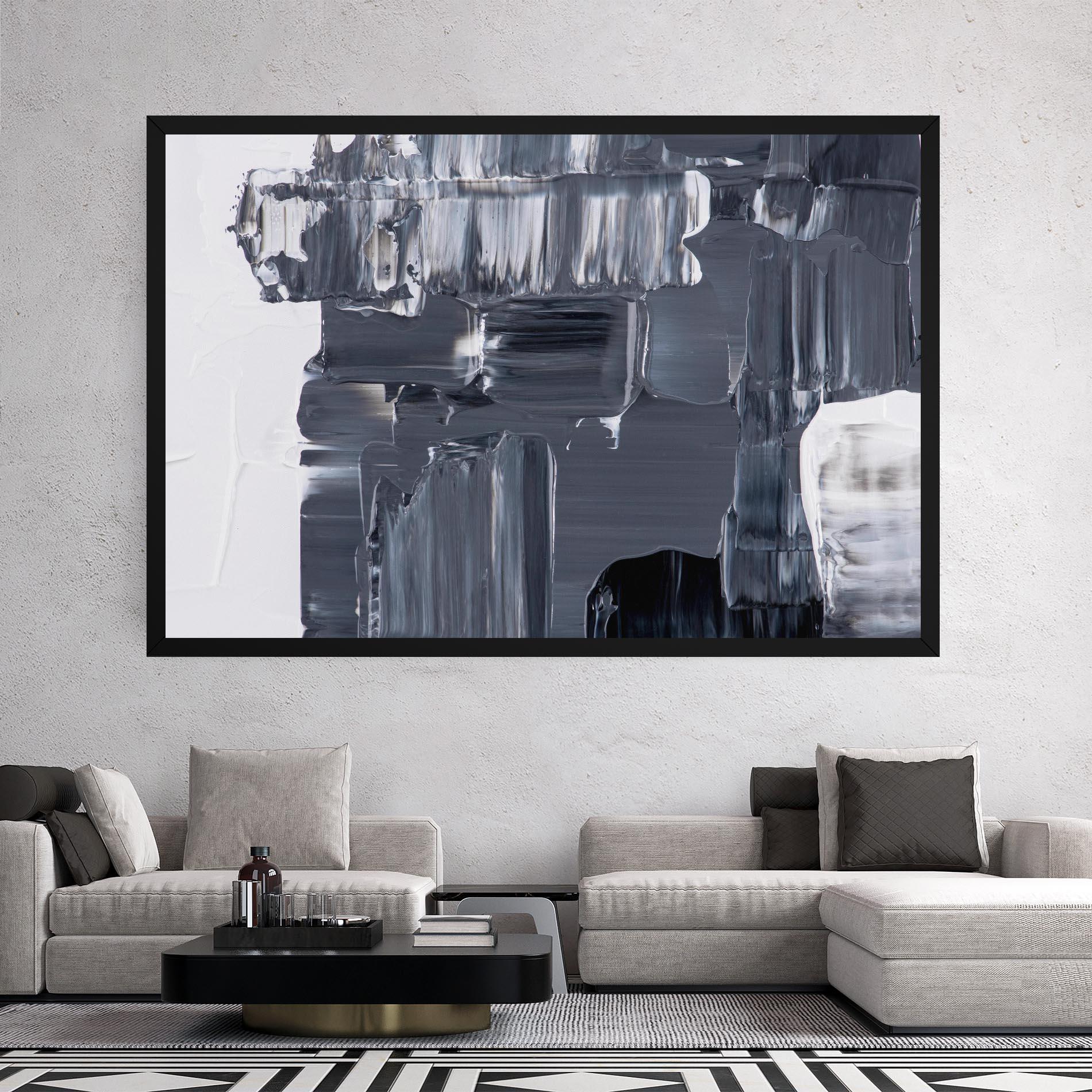 Tablou Canvas Black Acrylic Painting mockup 2