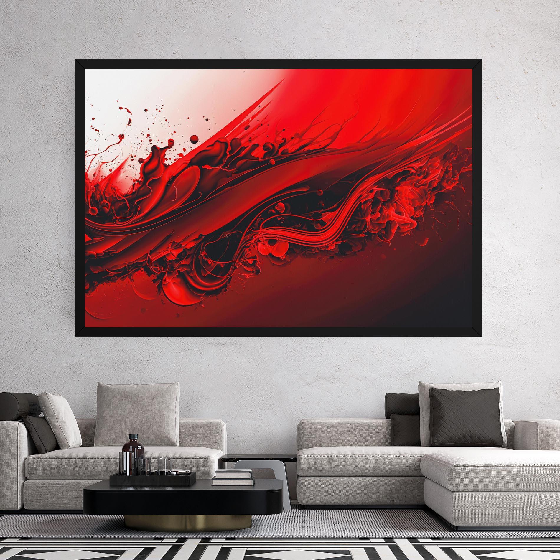 Tablou Canvas Smooth Red Color mockup 2