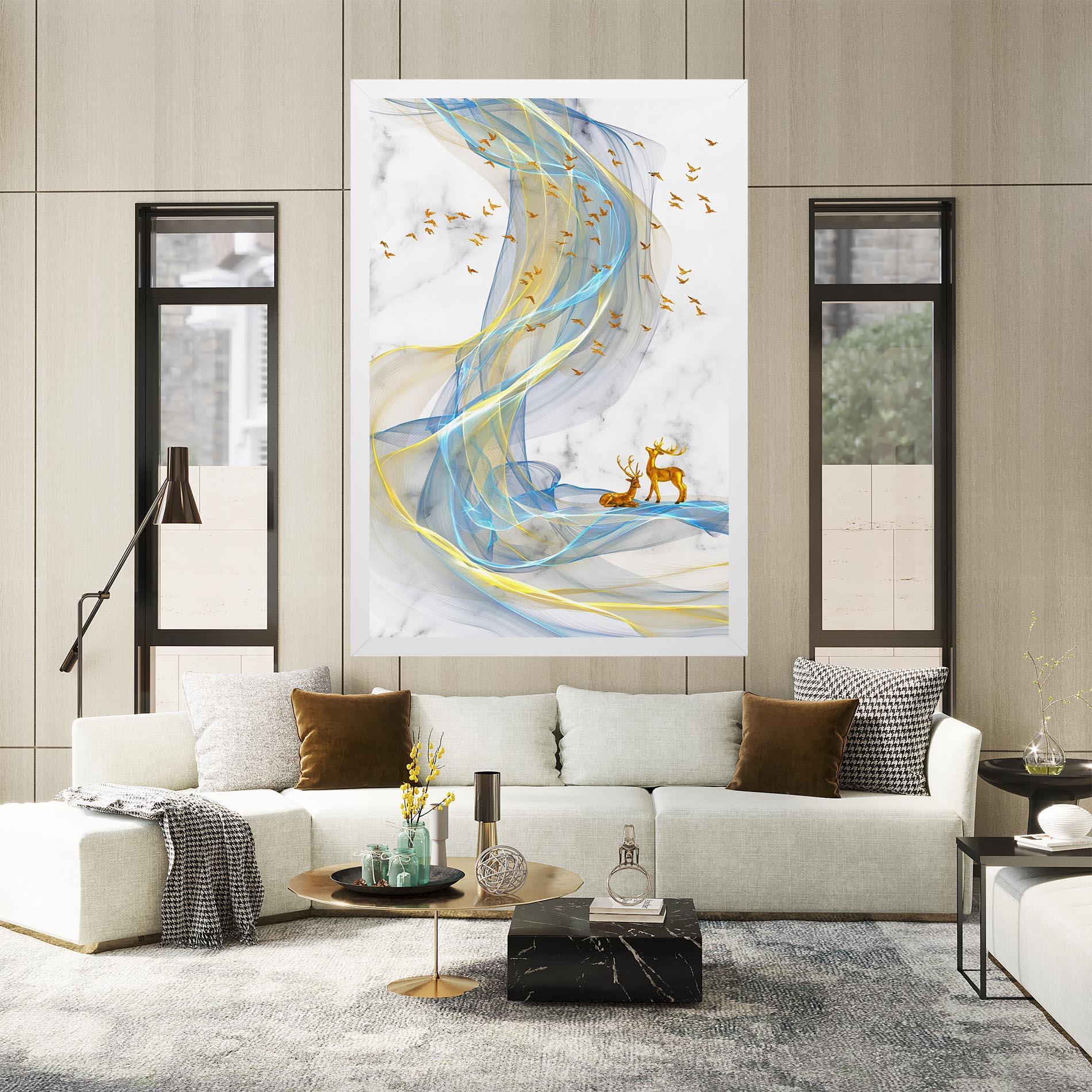 Tablou Canvas Abstract Golden Landscape 2 mockup 2