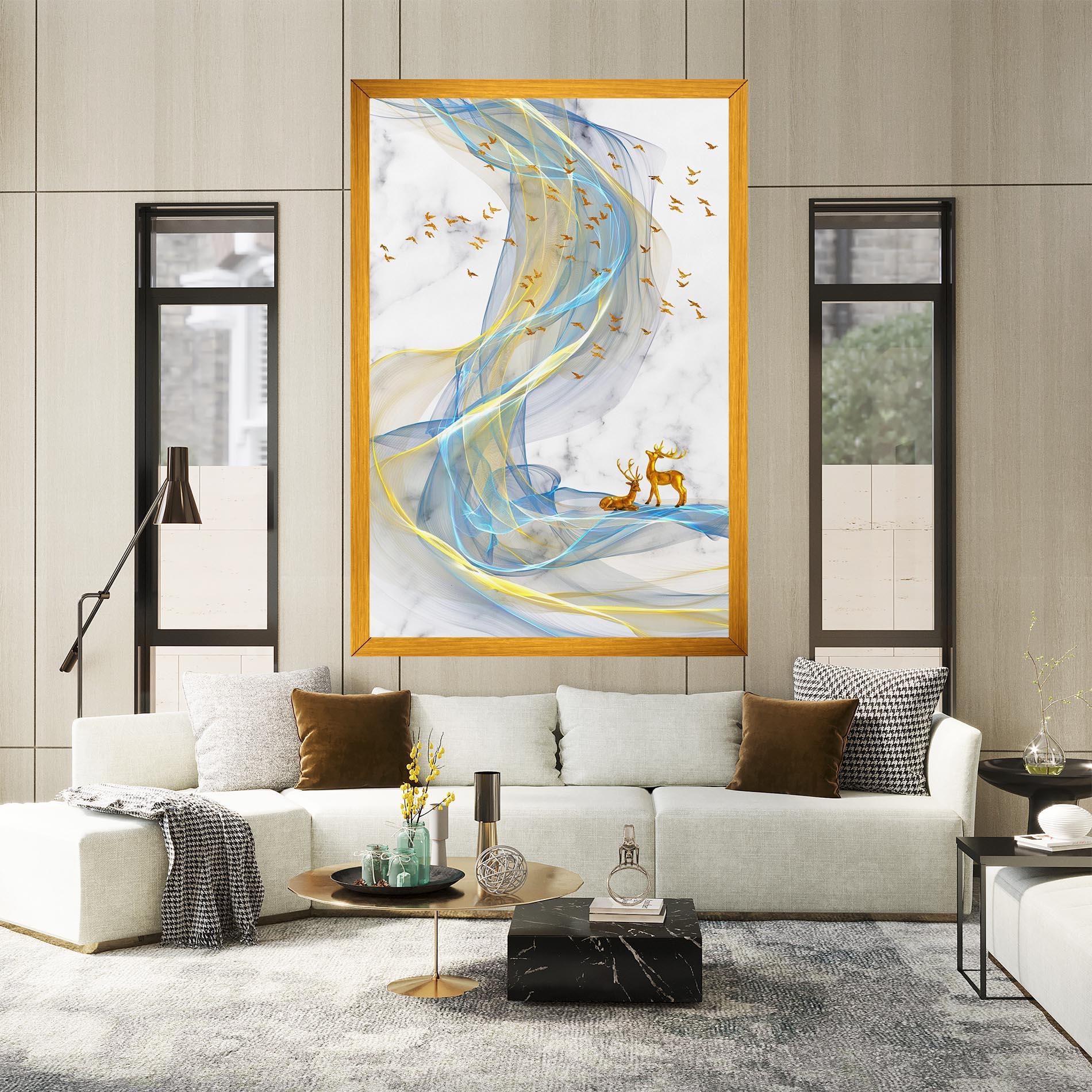 Tablou Canvas Abstract Golden Landscape 2 mockup 2