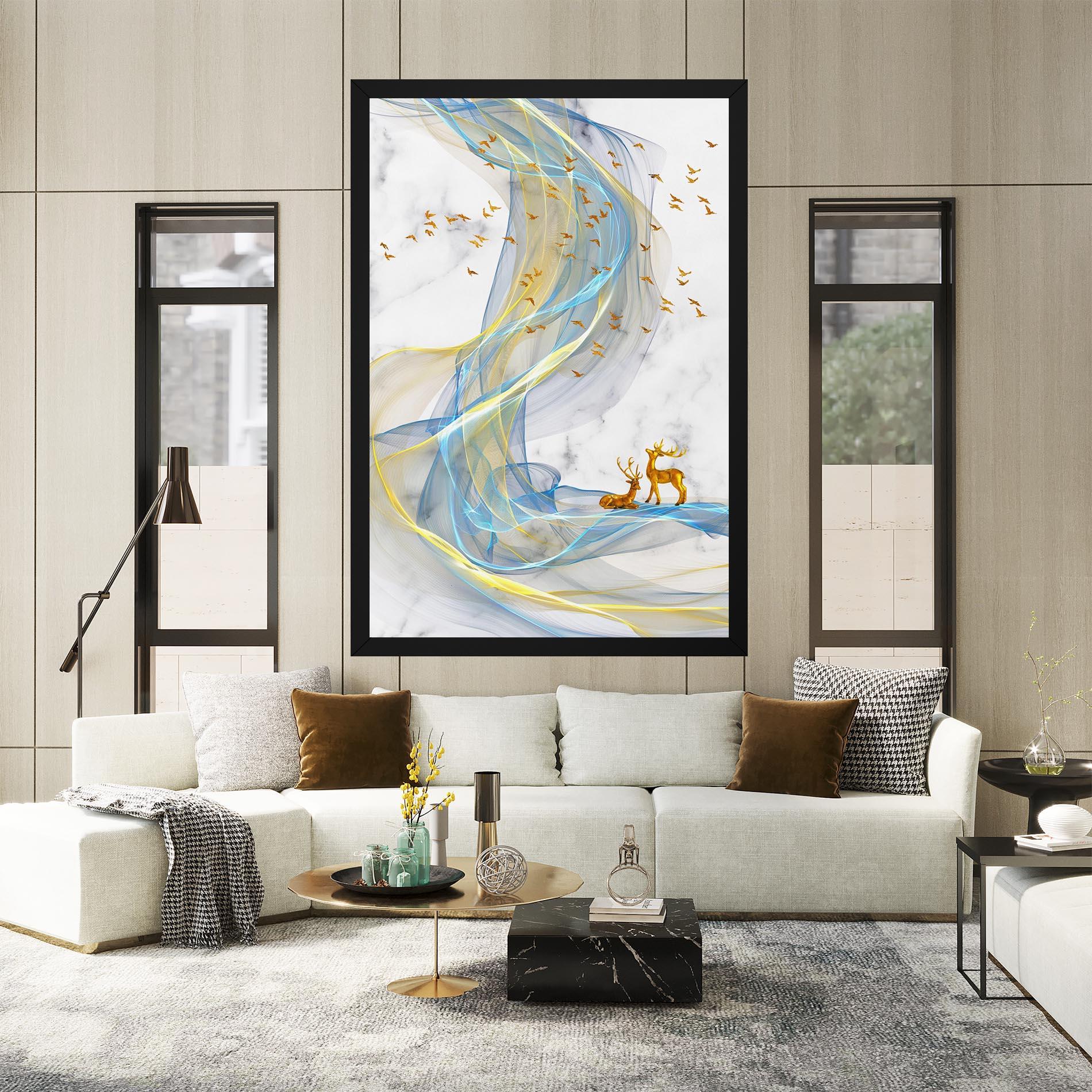 Tablou Canvas Abstract Golden Landscape 2 mockup 2