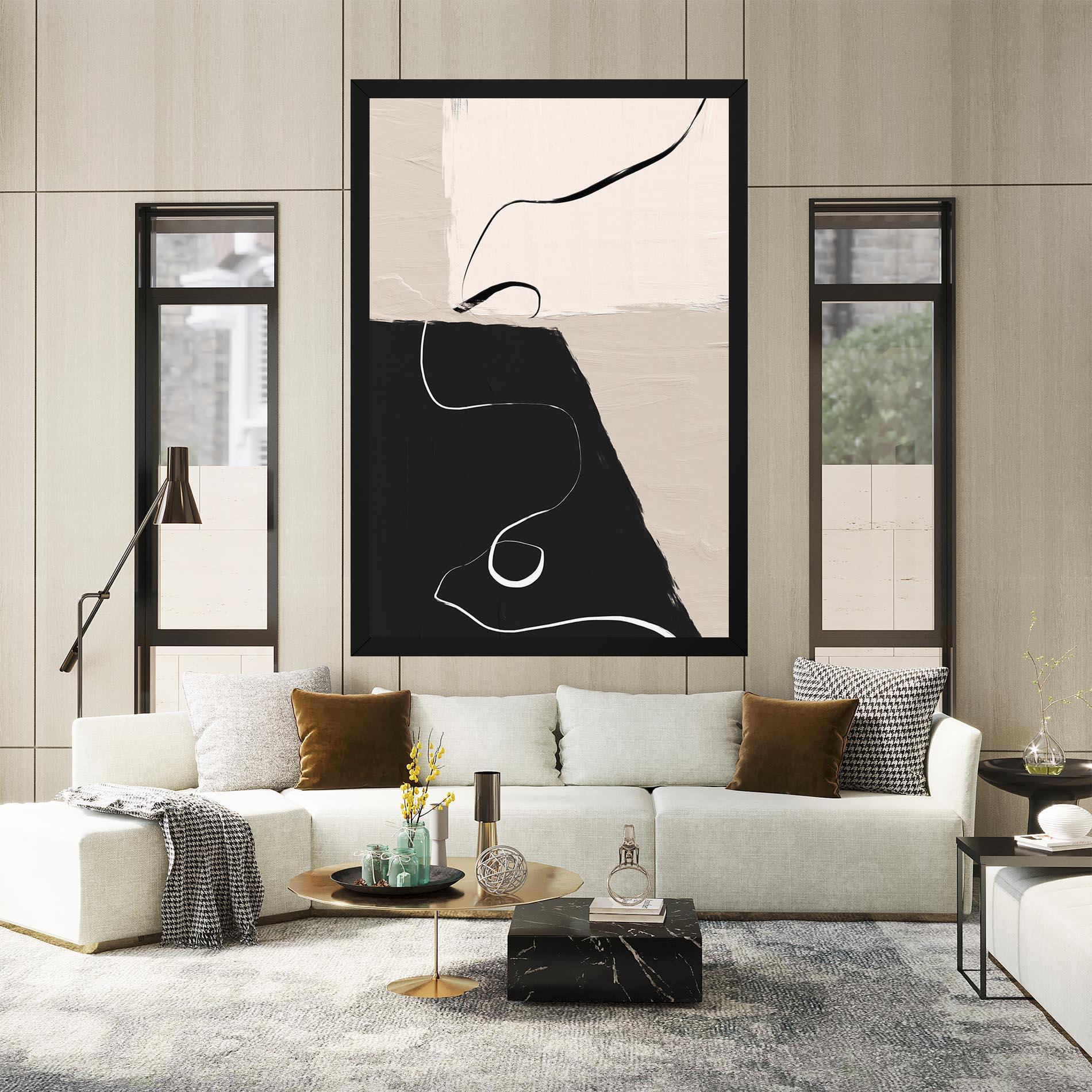 Tablou Canvas Black Brushstrokes mockup 2